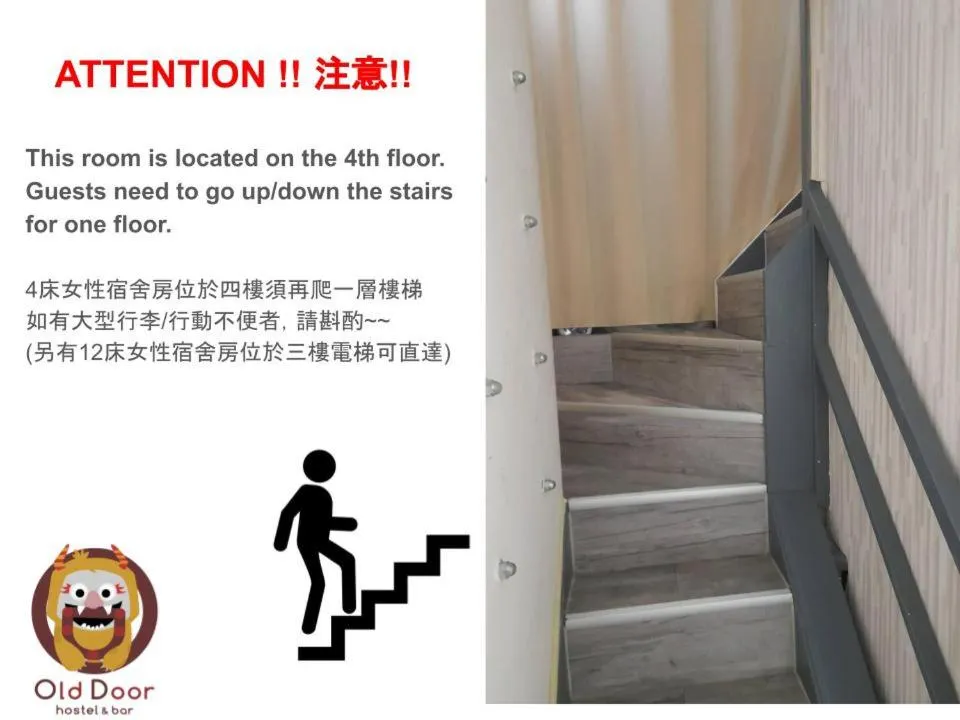 Text overlay in Old Door Hostel & Bar