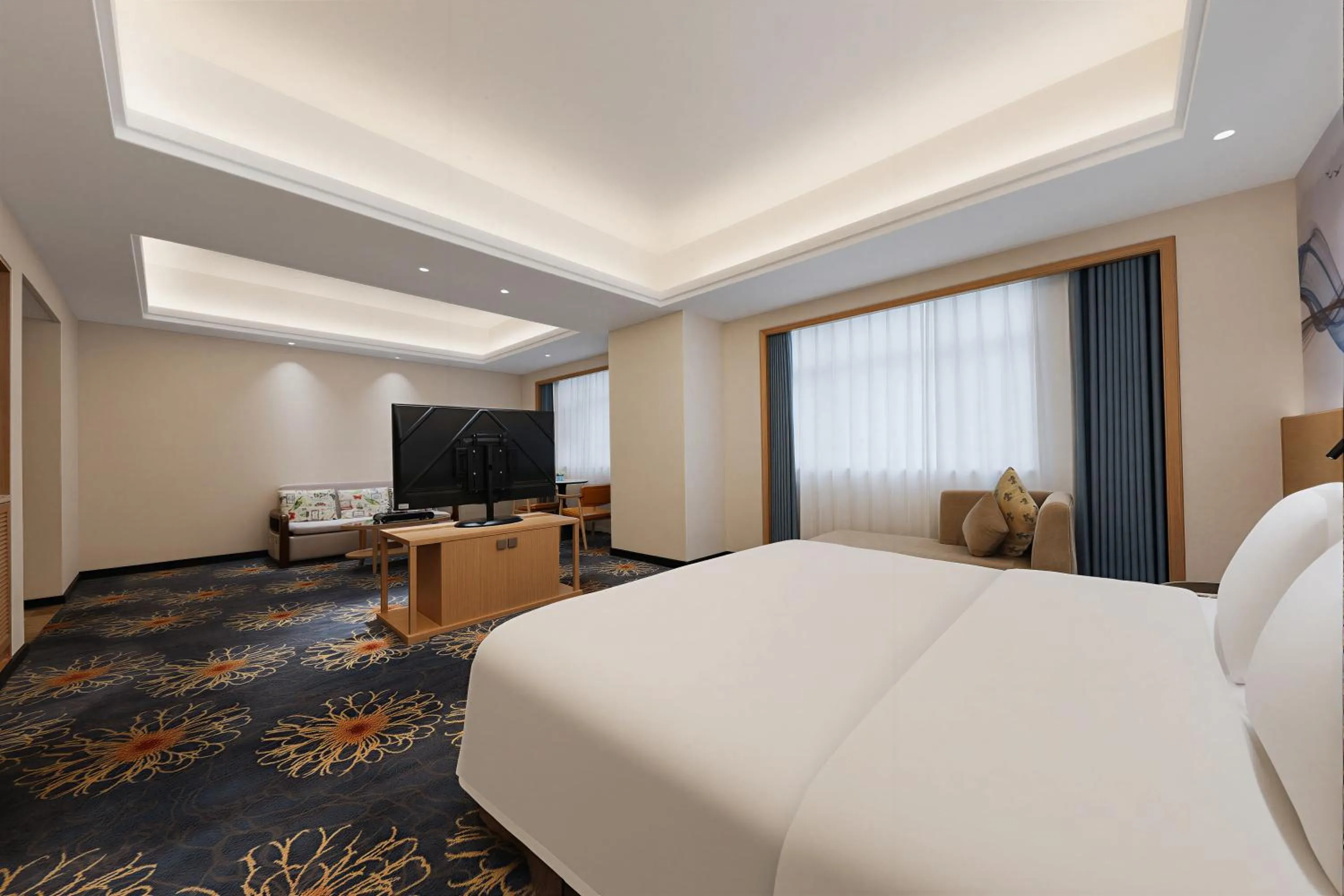 Bedroom, Bed in Zhengzhou Yuehai Hotel