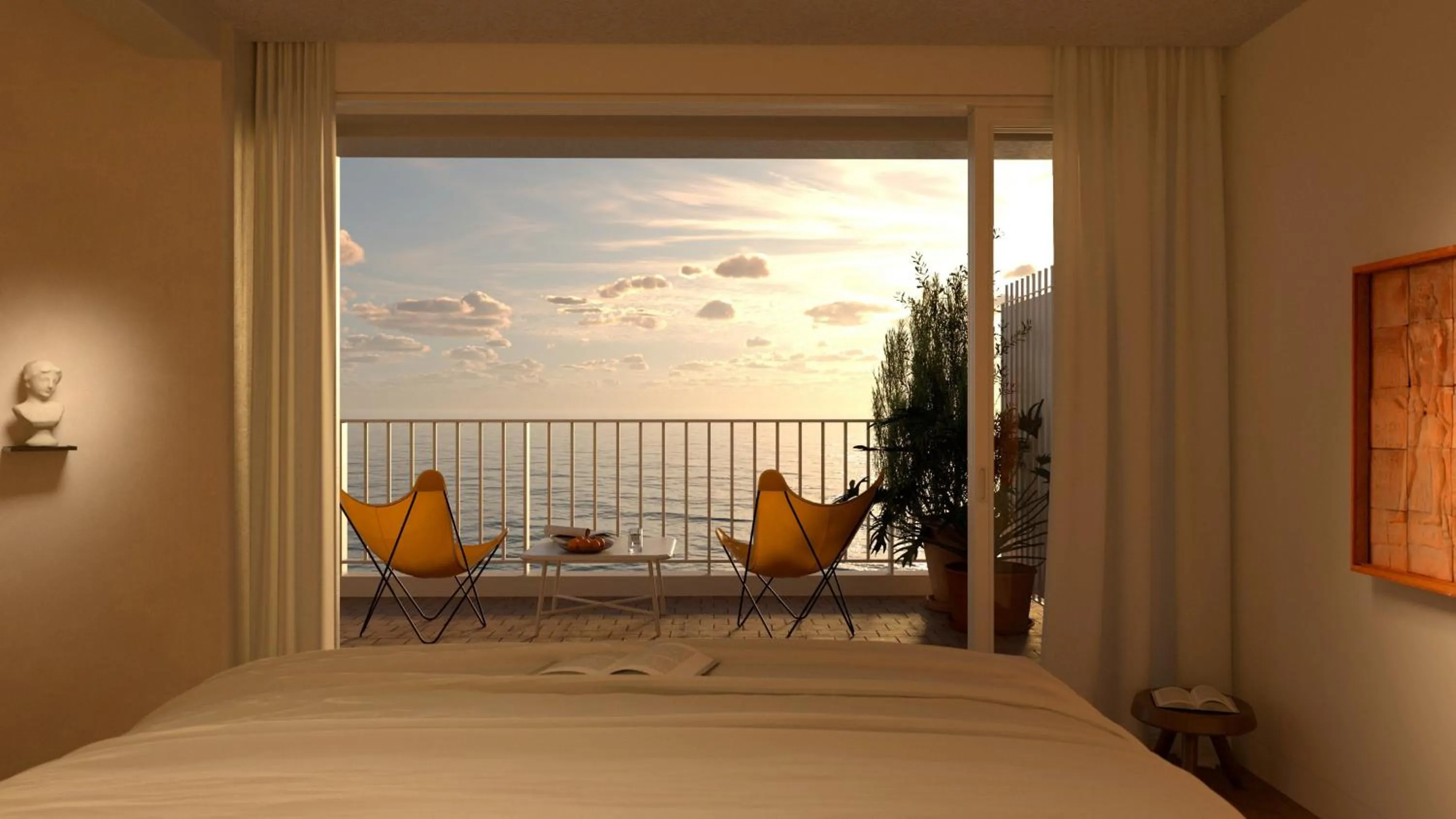 Bedroom, Bed in Les Roches Rouges, a Beaumier hotel