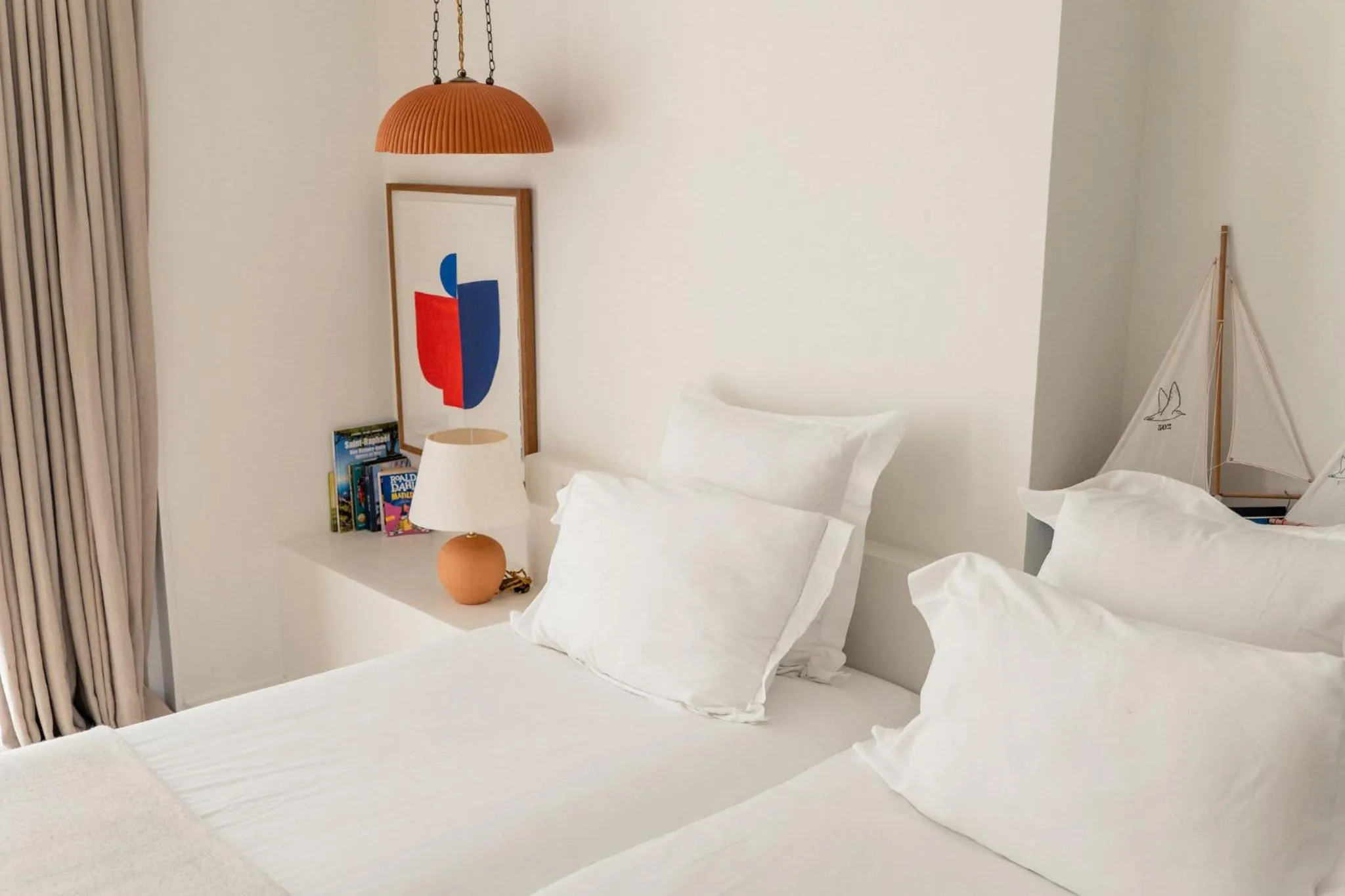 Bedroom, Bed in Les Roches Rouges, a Beaumier hotel