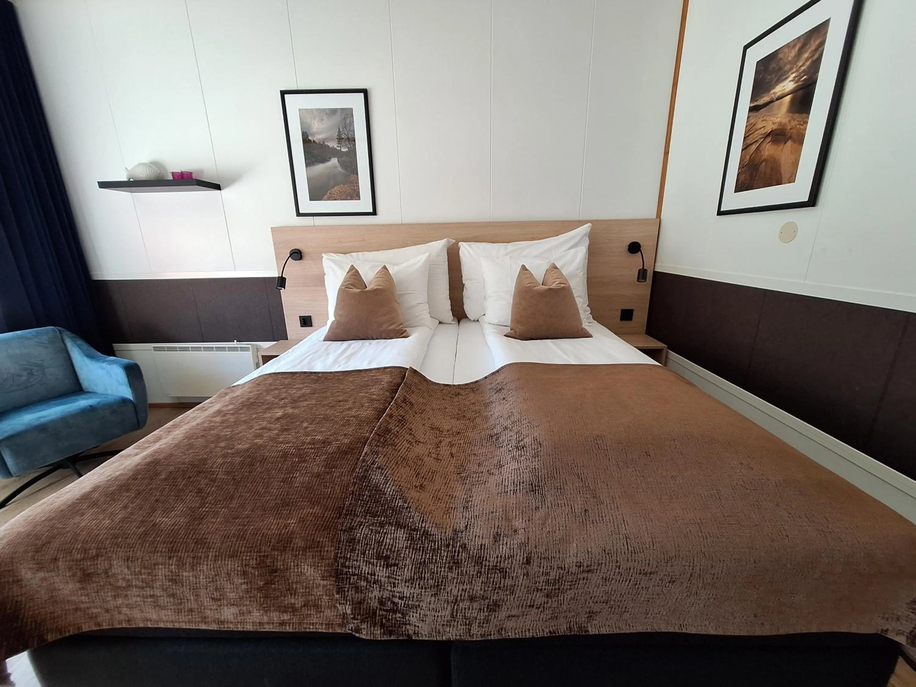 Bed in Tjeldsundbrua Hotel