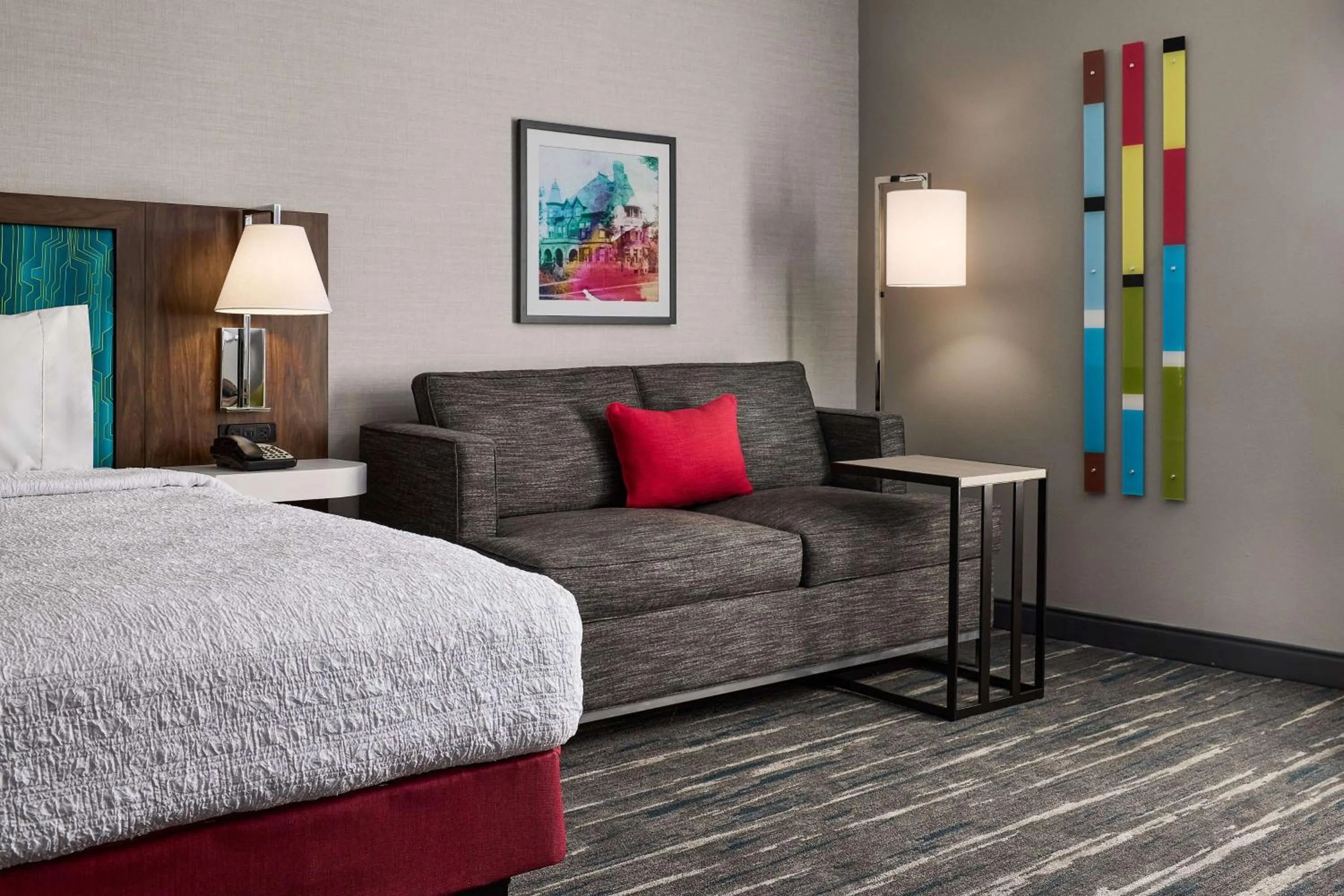 Living room, Bed in Hampton Inn Massillon