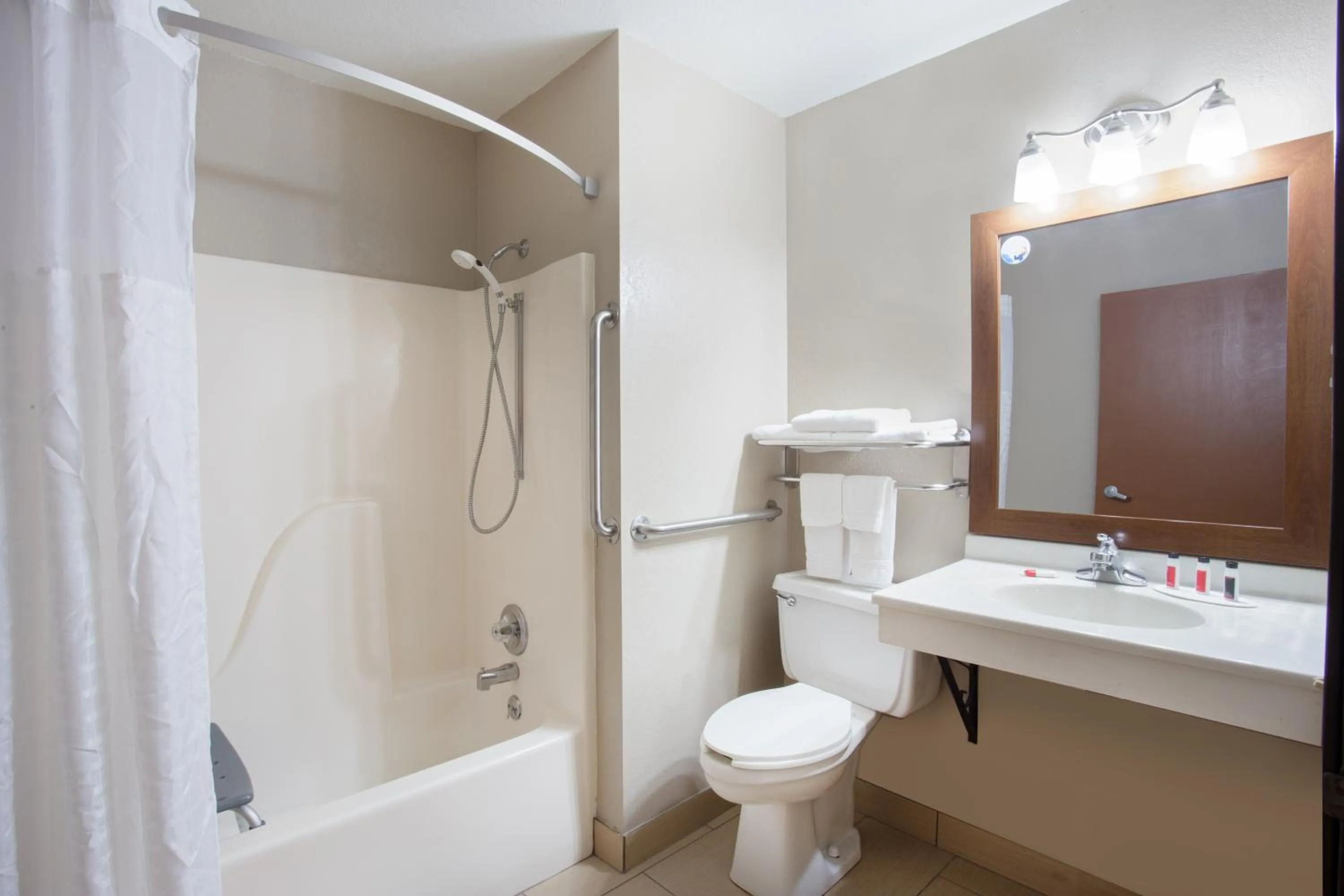 Bathroom in Super 8 by Wyndham Iowa City/Coralville