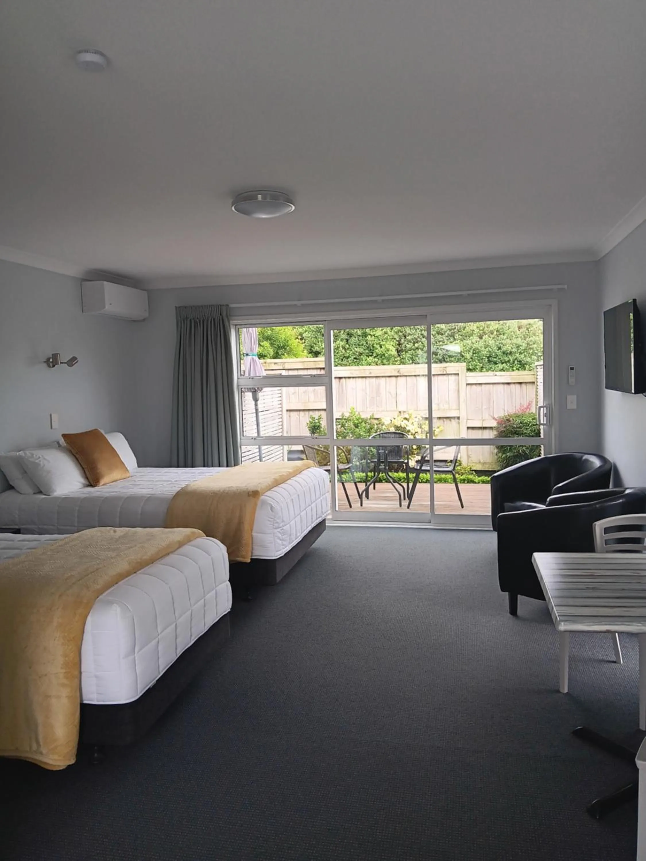 air conditioner, Bed in Trailblazer Studios