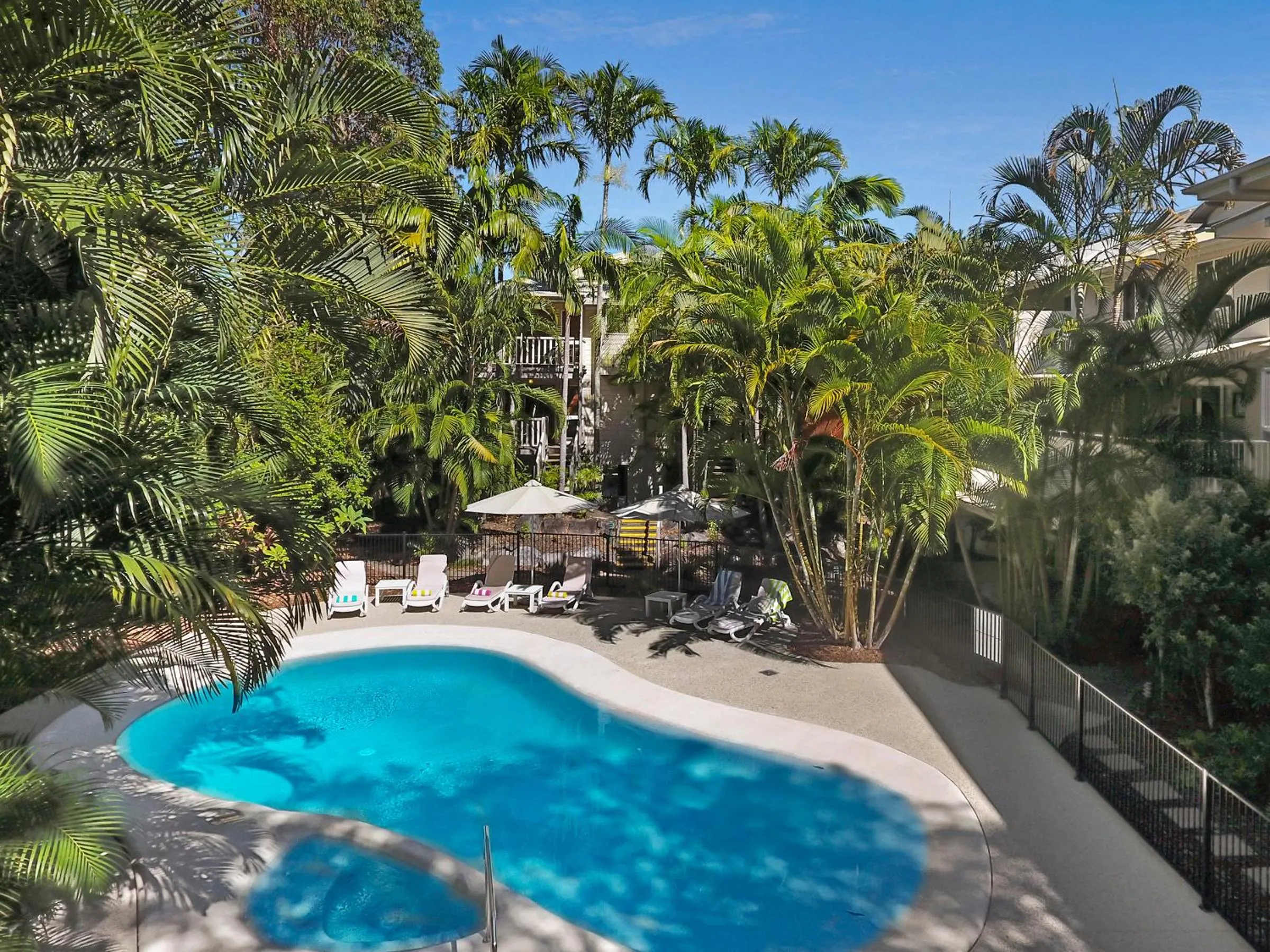 Pool view in Sunset Cove Noosa