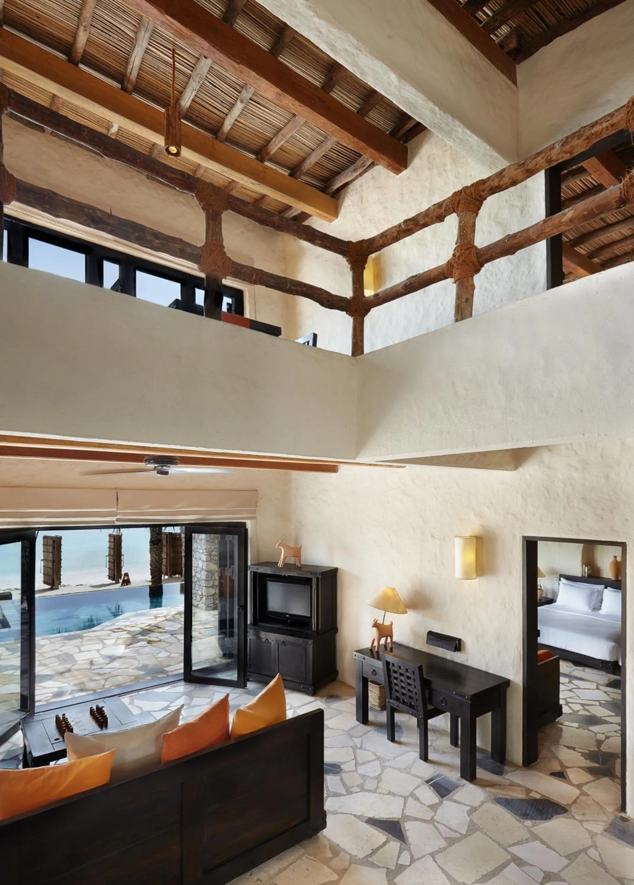 Living room, Bed in Six Senses Zighy Bay