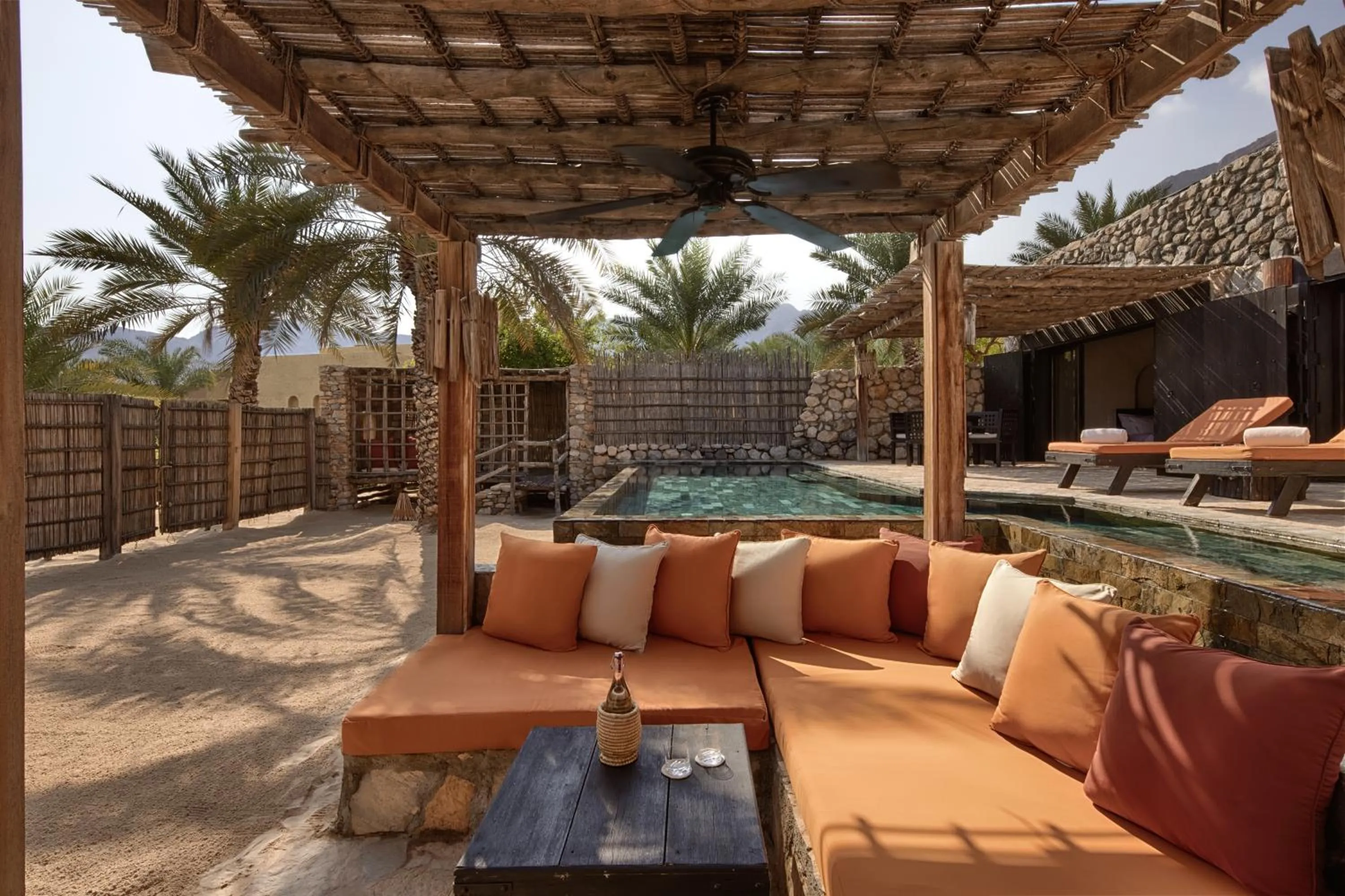 Seating area in Six Senses Zighy Bay