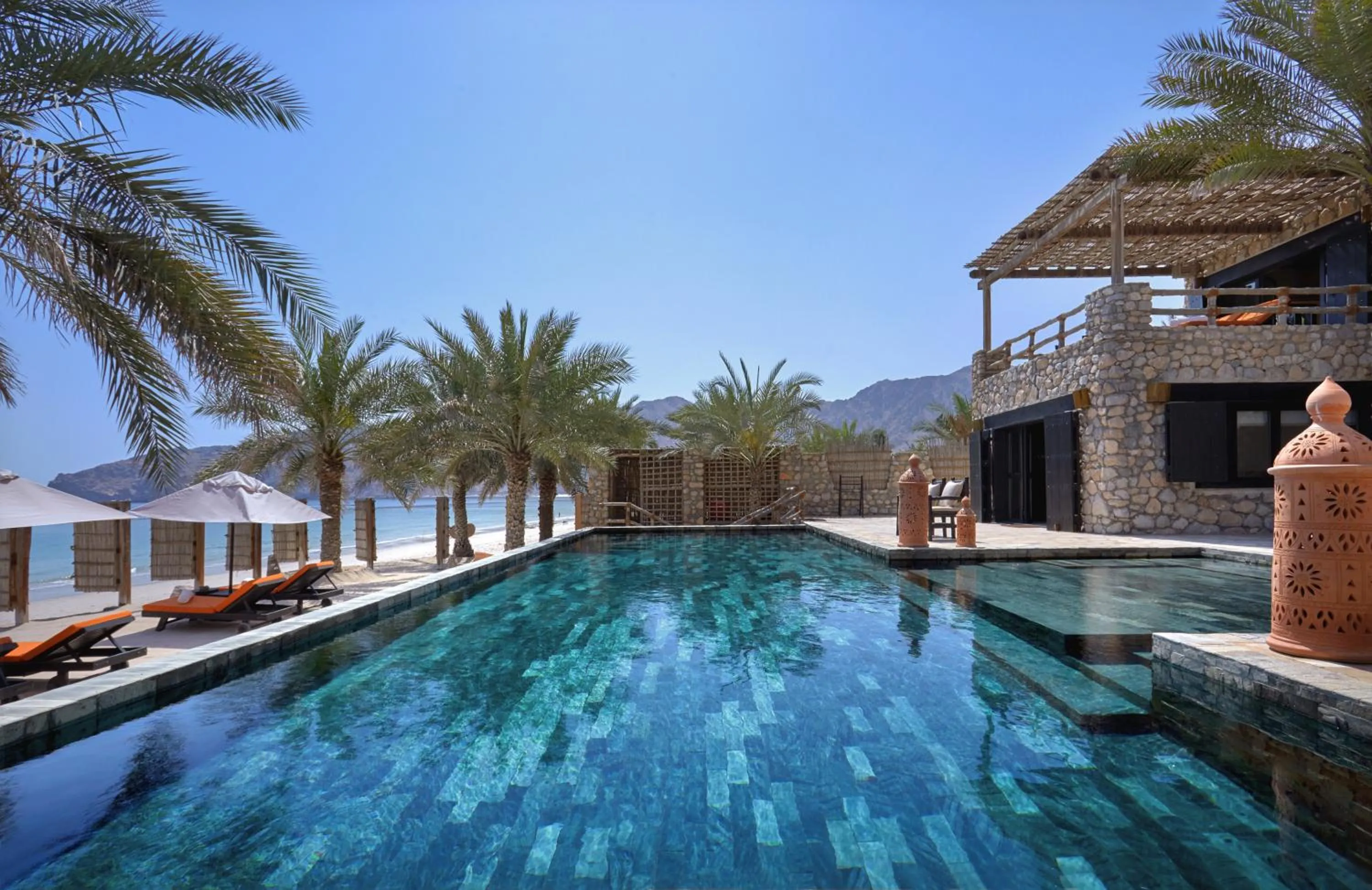 Swimming pool in Six Senses Zighy Bay