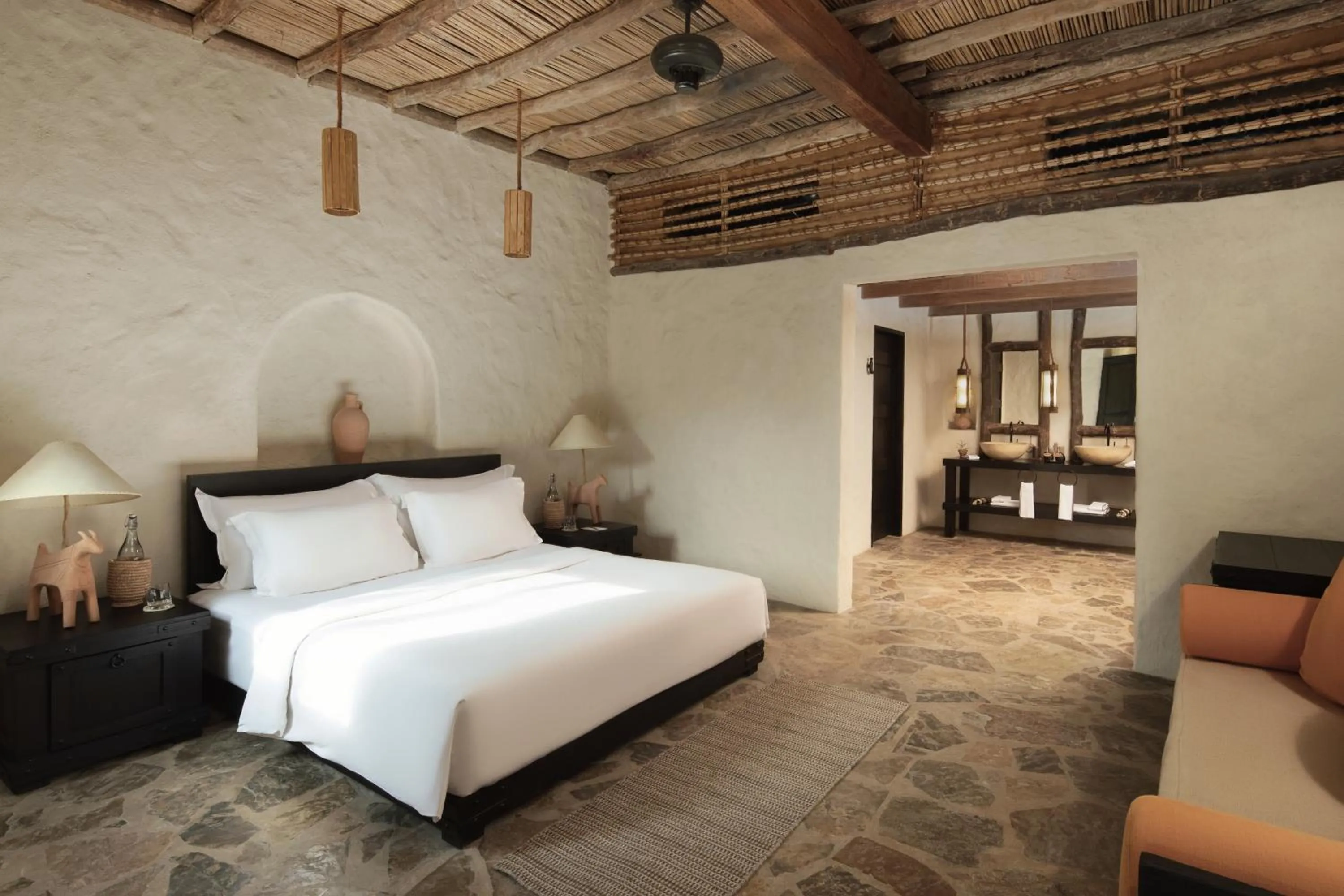 Bed in Six Senses Zighy Bay