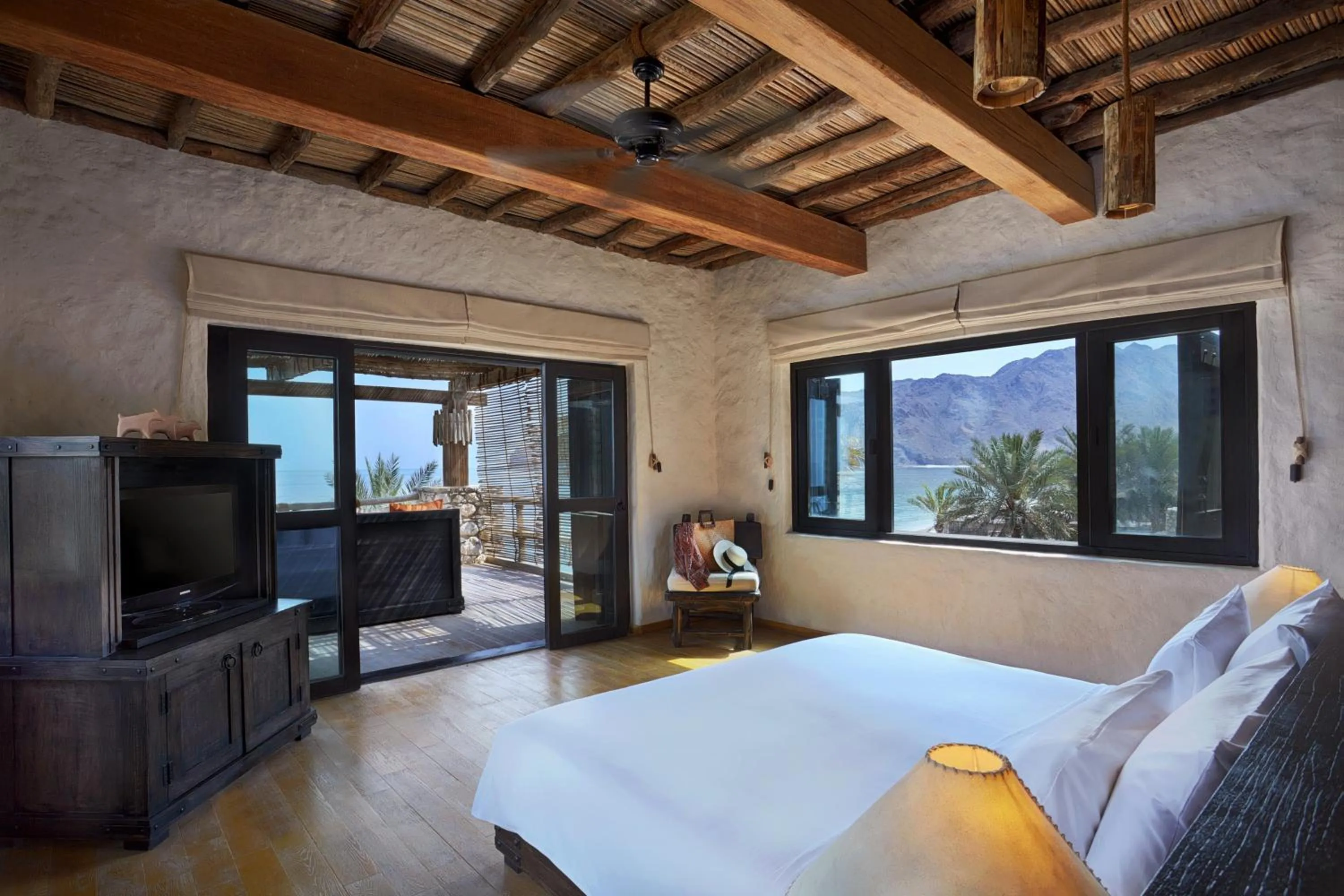 Bed in Six Senses Zighy Bay