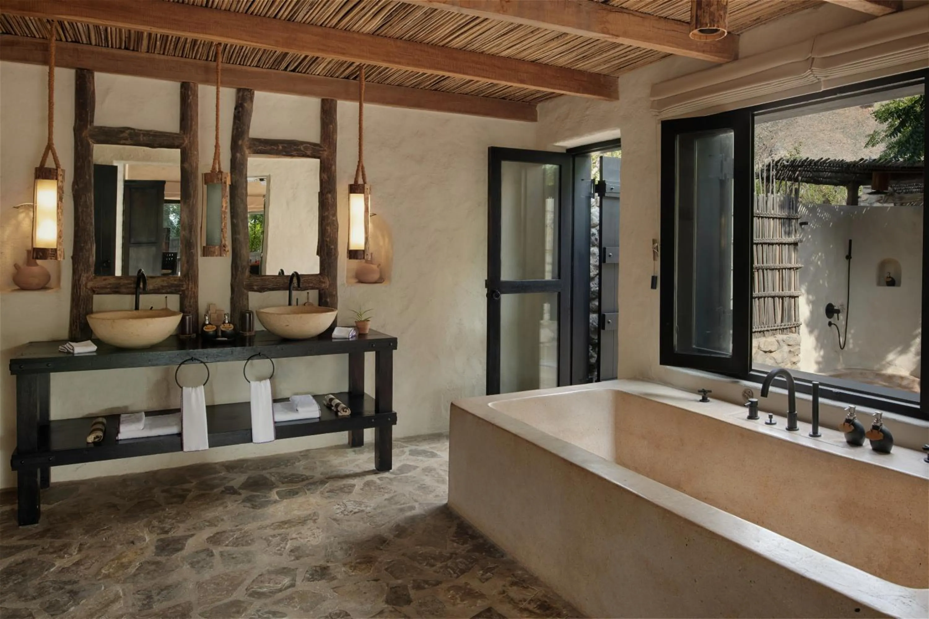 Bathroom in Six Senses Zighy Bay