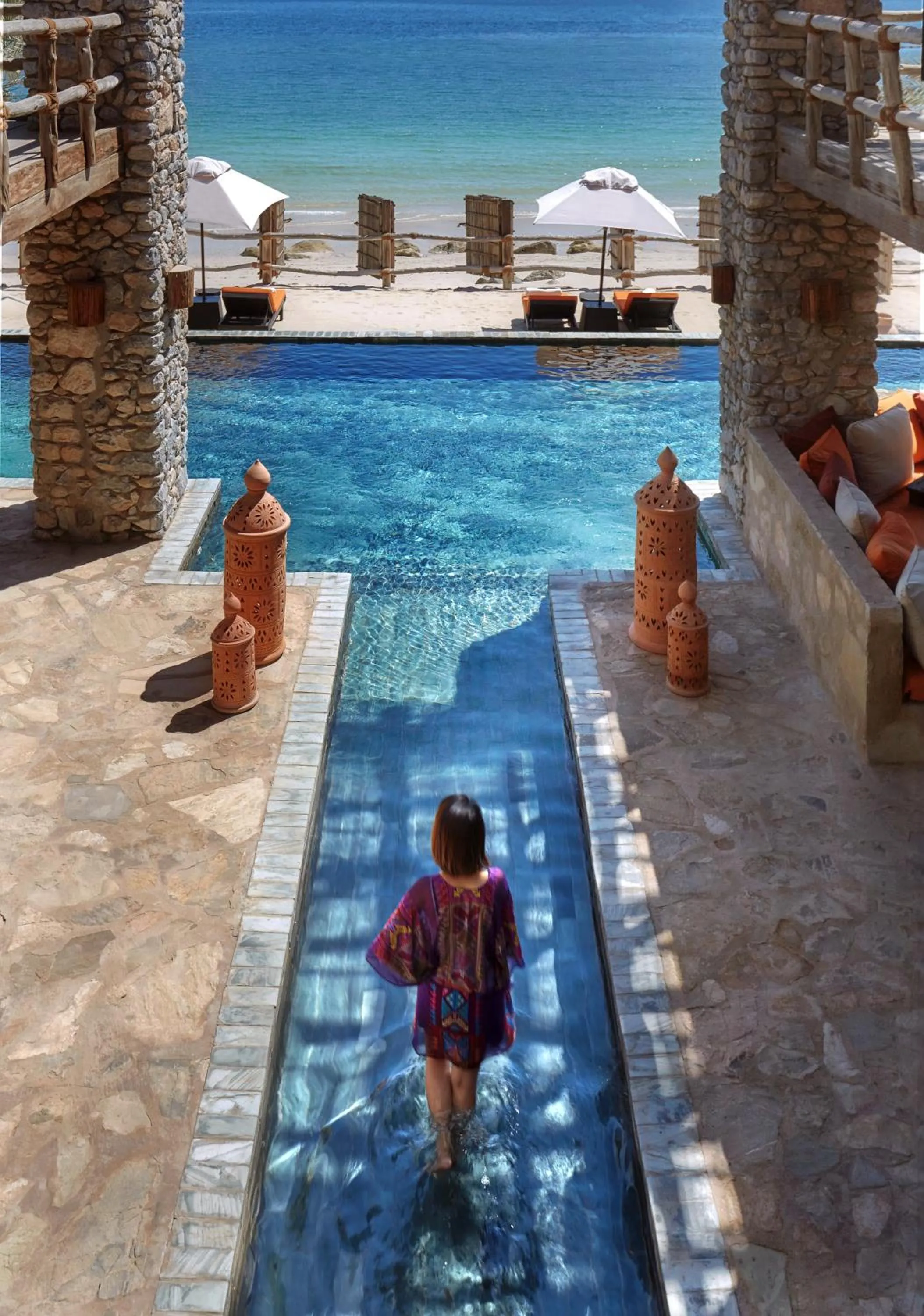 Pool view in Six Senses Zighy Bay