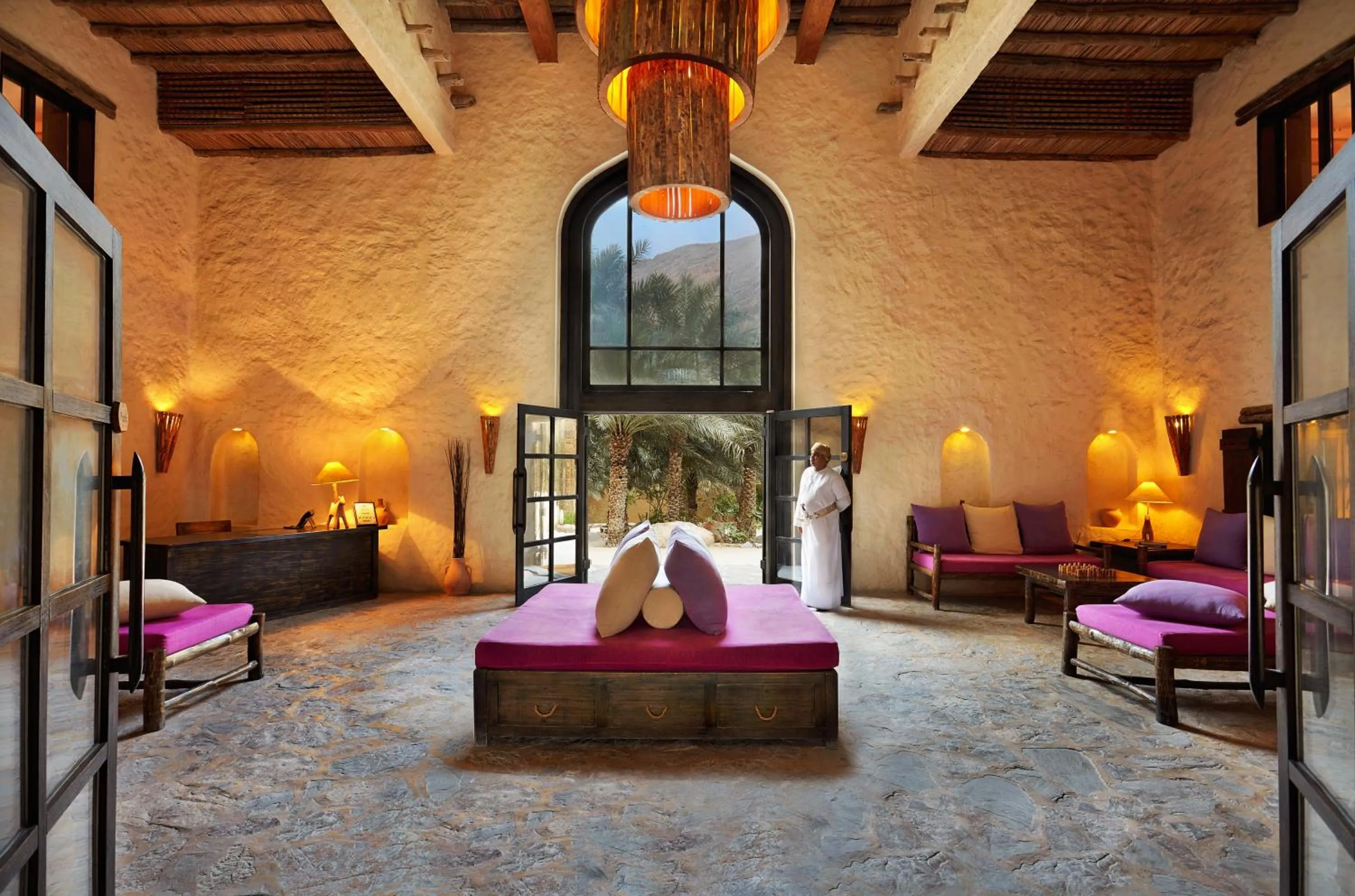 Lobby or reception, Bed in Six Senses Zighy Bay