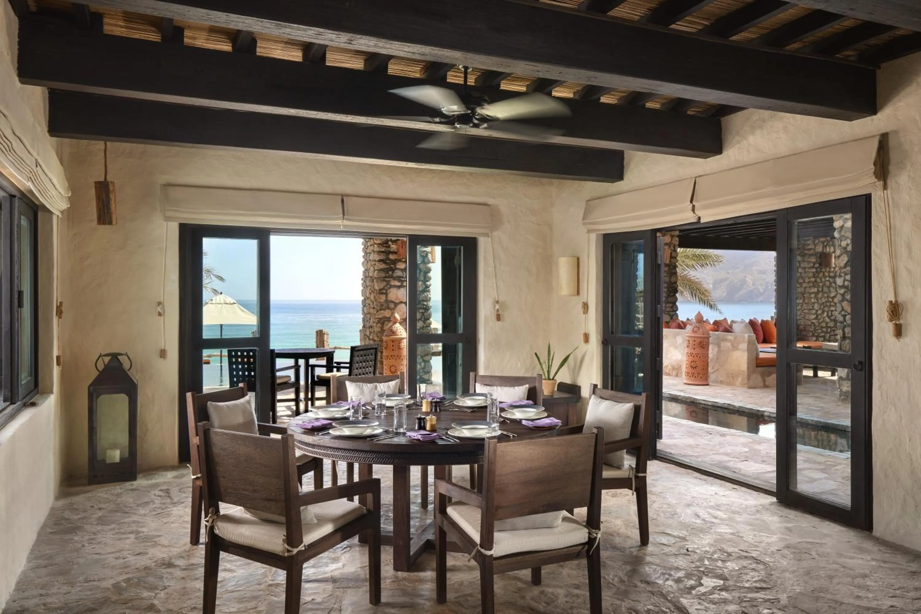 Dining area in Six Senses Zighy Bay