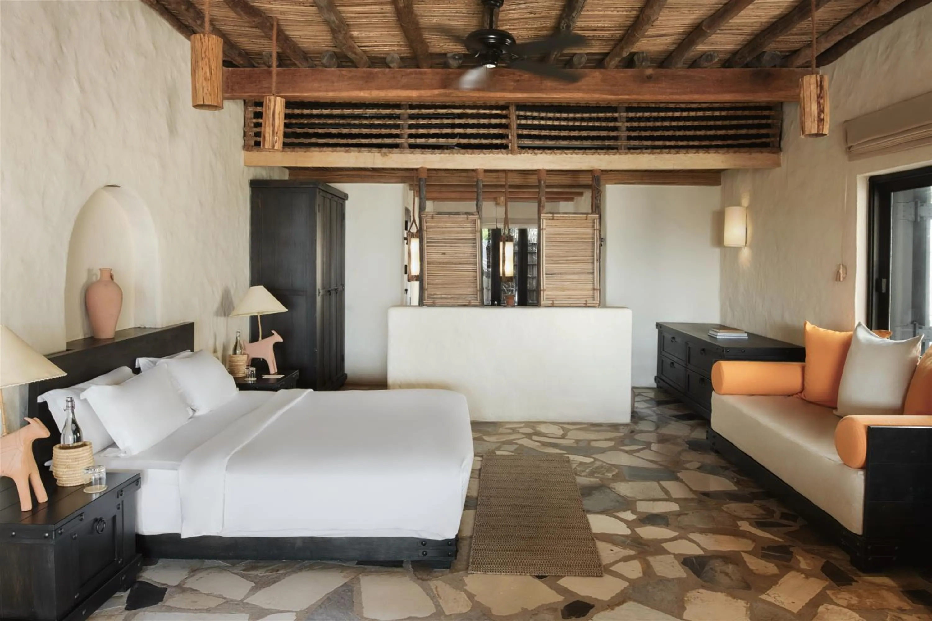 Bed in Six Senses Zighy Bay