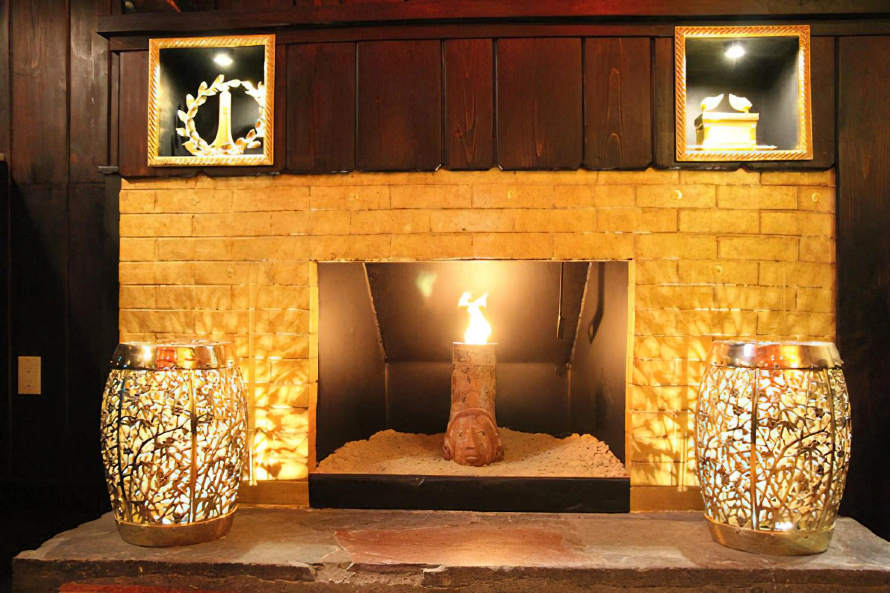 fireplace in The Roxbury