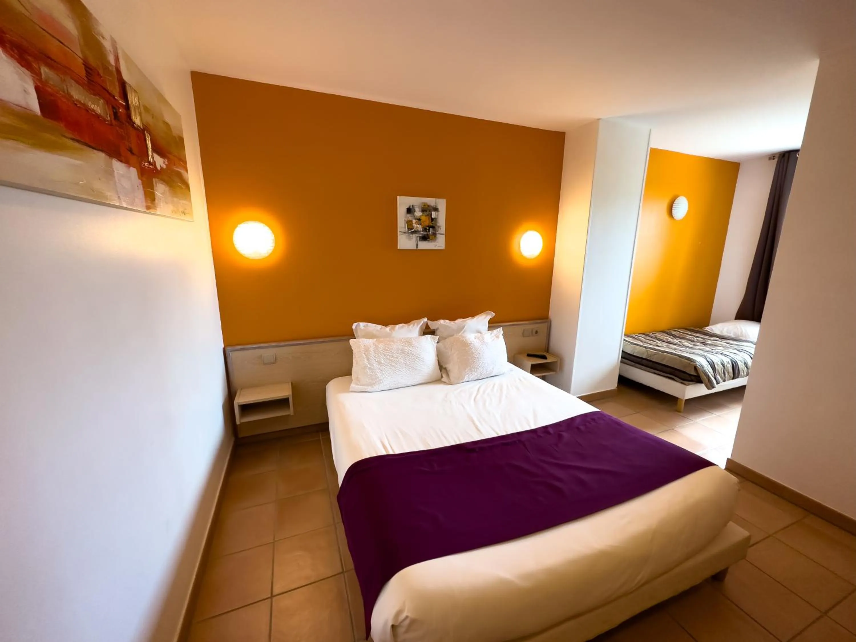 Photo of the whole room, Bed in Hôtel et Restaurant Logis Le Mas de Mon Père