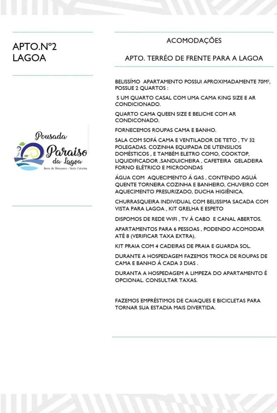 POUSADA PARAÍSO DA LAGOA