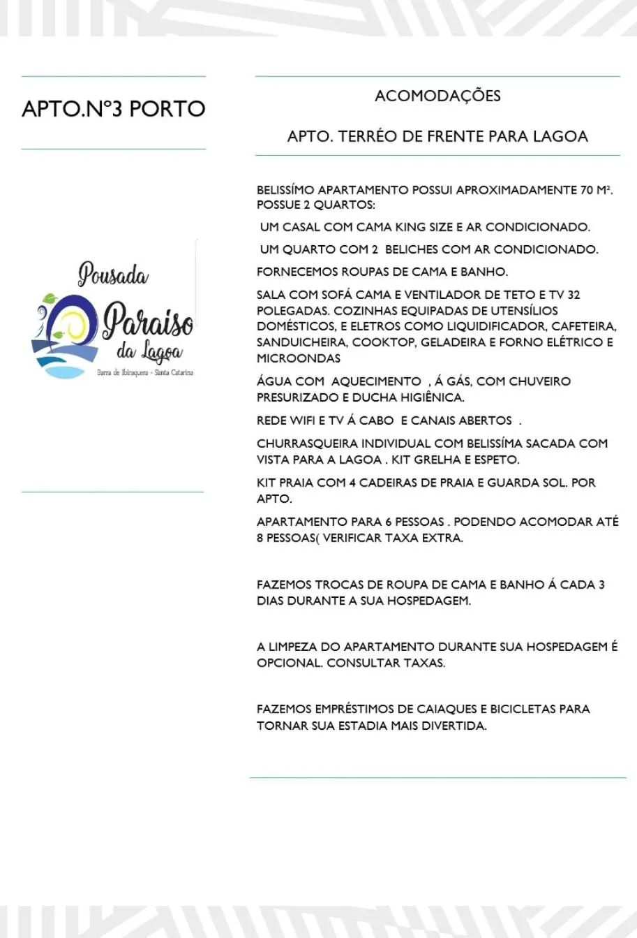 POUSADA PARAÍSO DA LAGOA