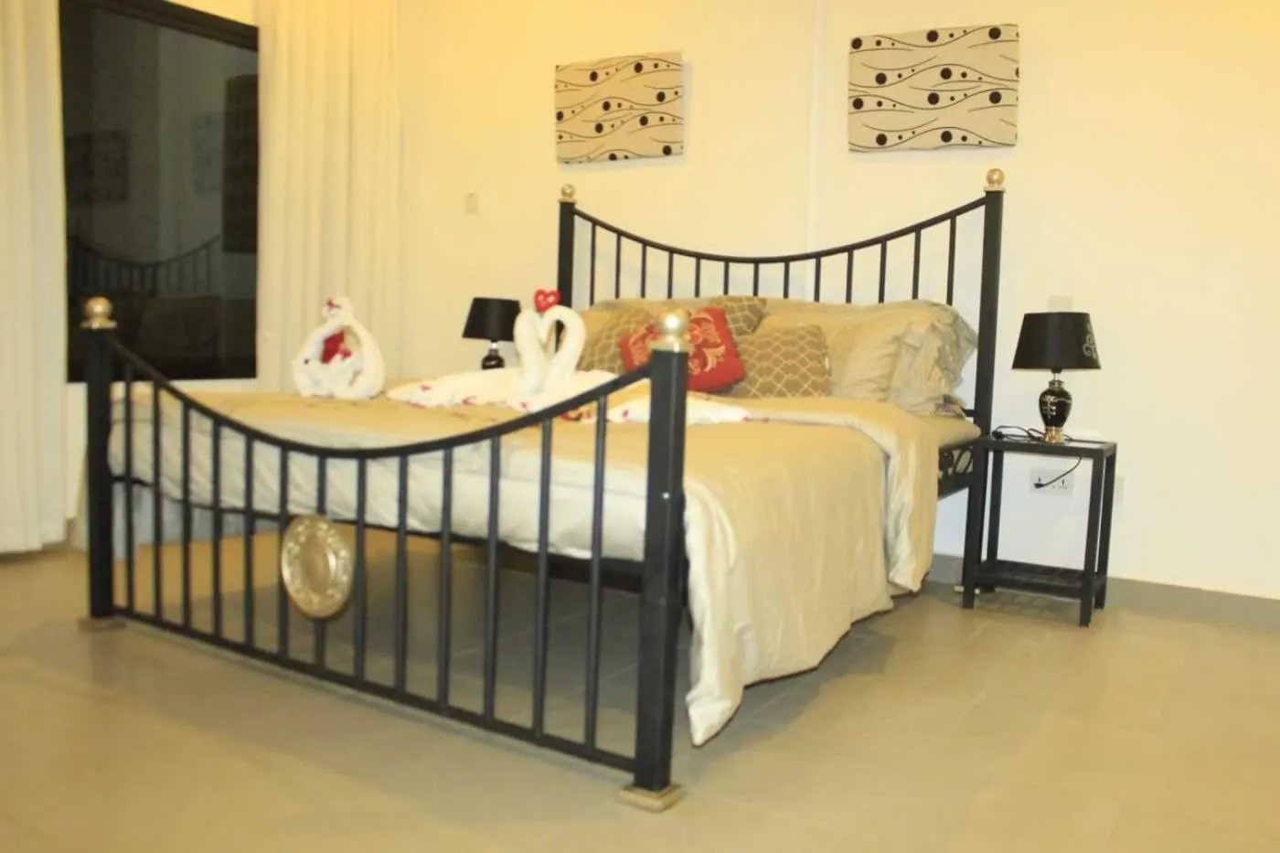 Pool view, Bed in Swiss Boutique Hotel