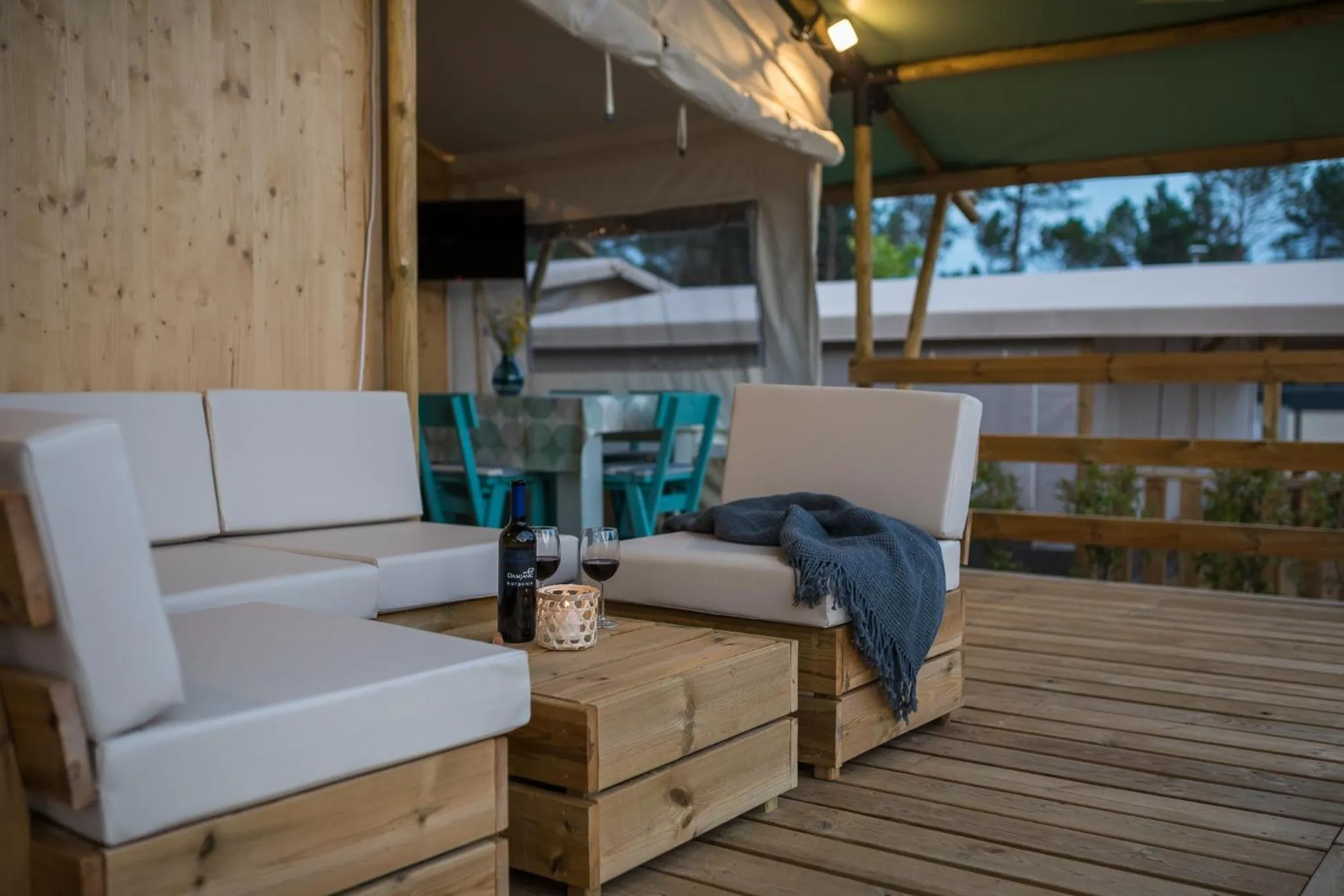 Balcony/Terrace in Mobile Homes Camping Santa Marina, Lanterna