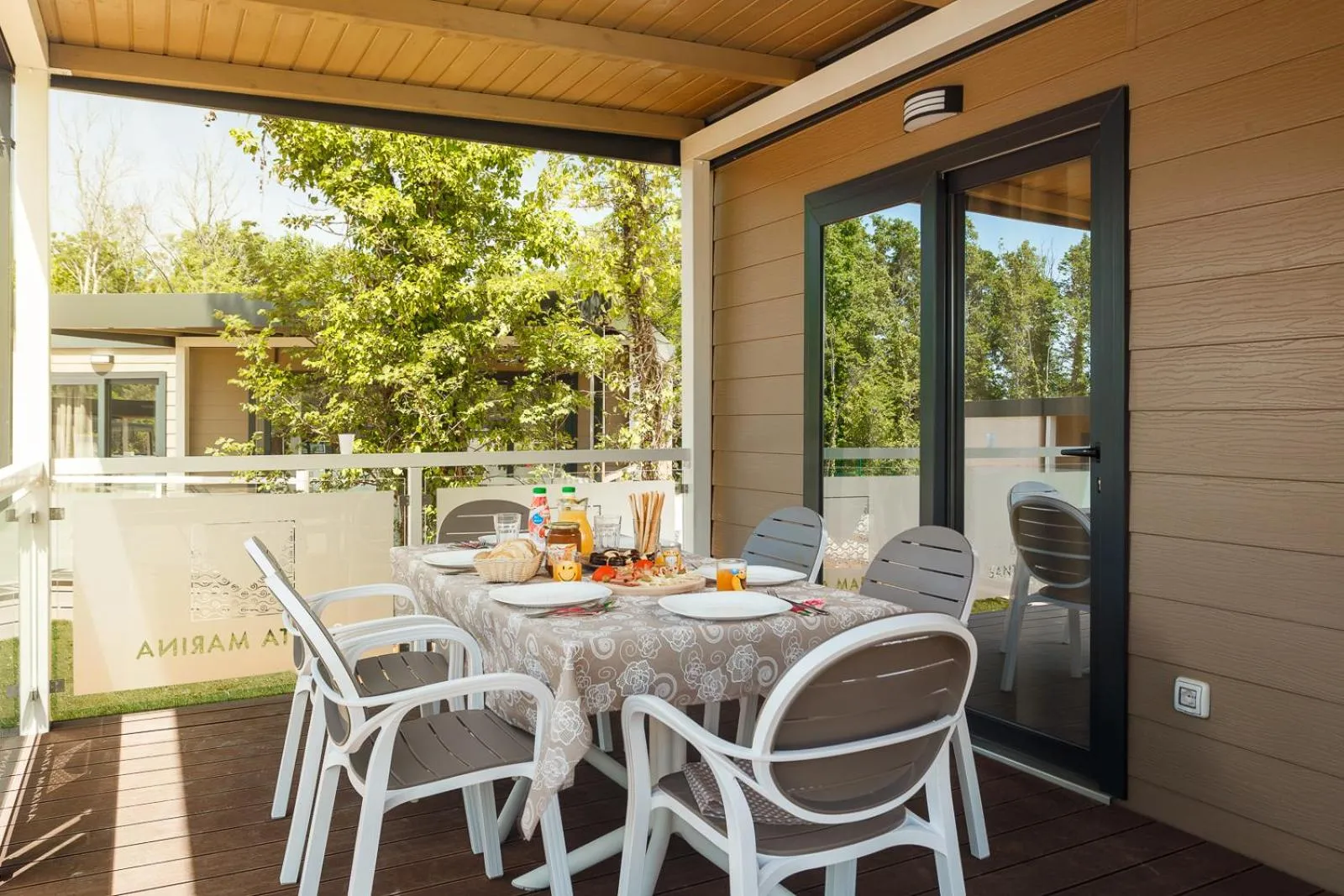 Balcony/Terrace in Mobile Homes Camping Santa Marina, Lanterna