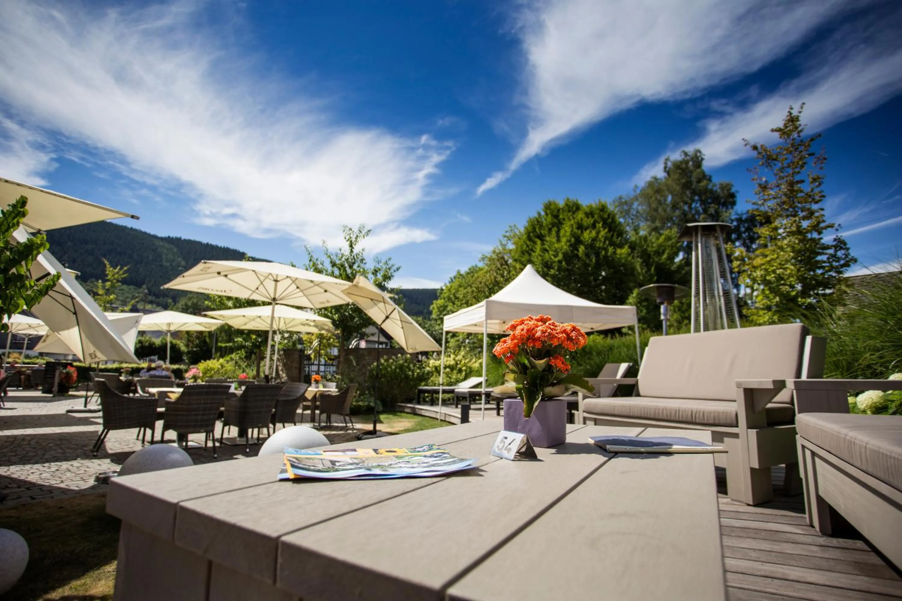 Patio in Landhotel Voss im TalVital