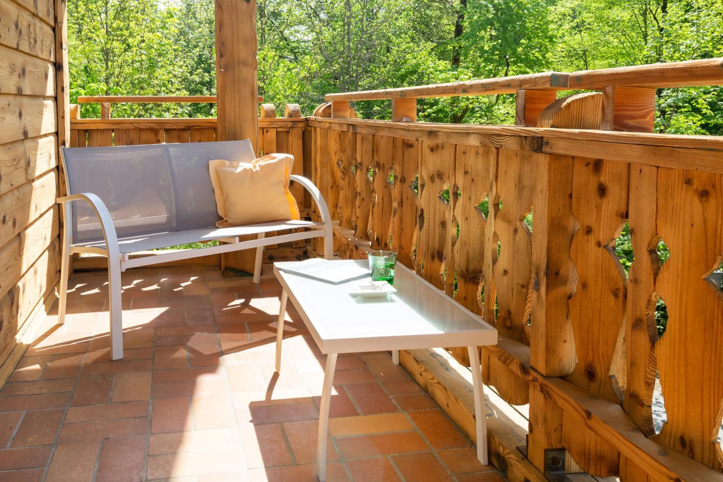 Balcony/Terrace in Hotel Försterhof lebe pur, genieße den Tag