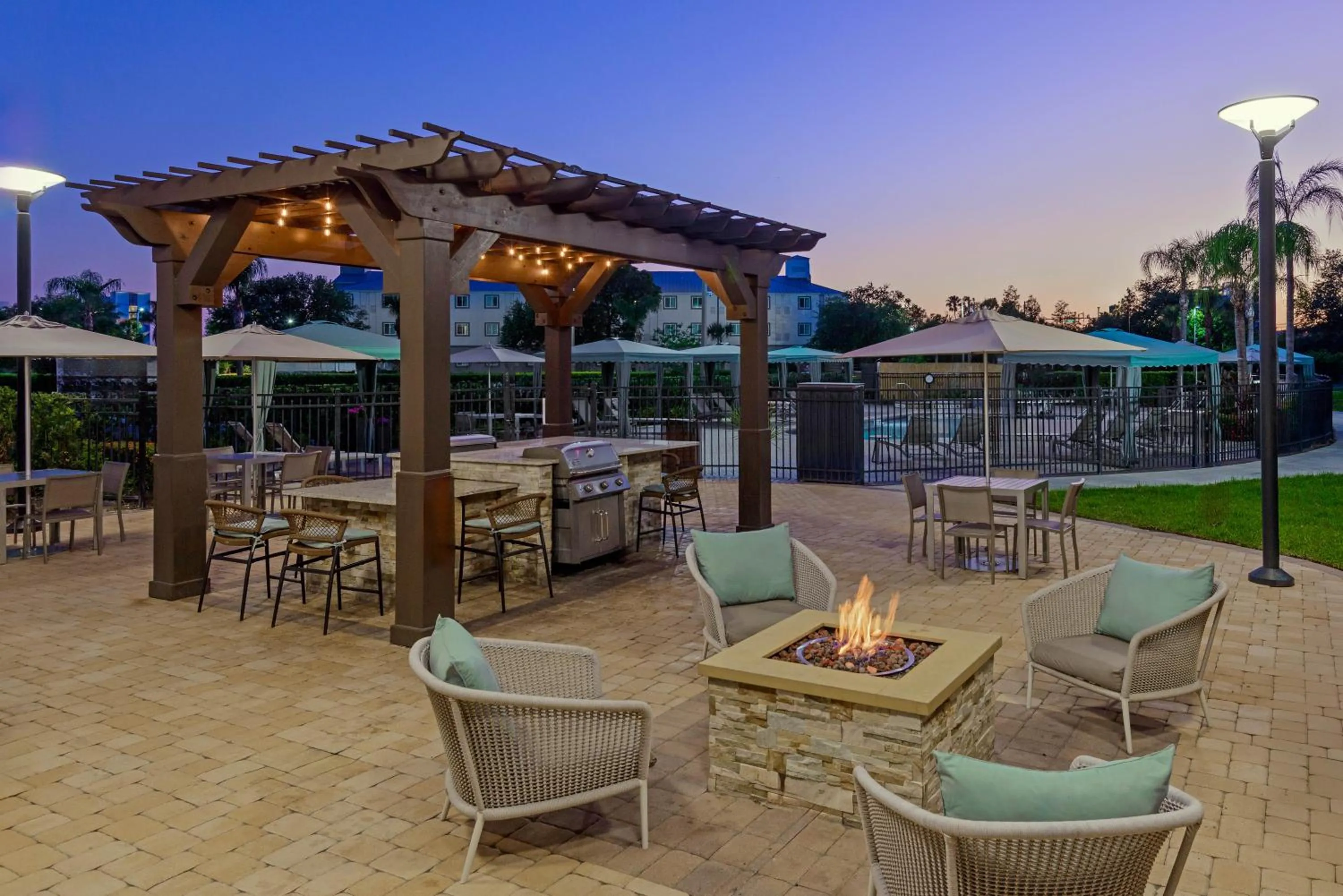 Patio in Homewood Suites by Hilton Orlando-Nearest to Universal Studios