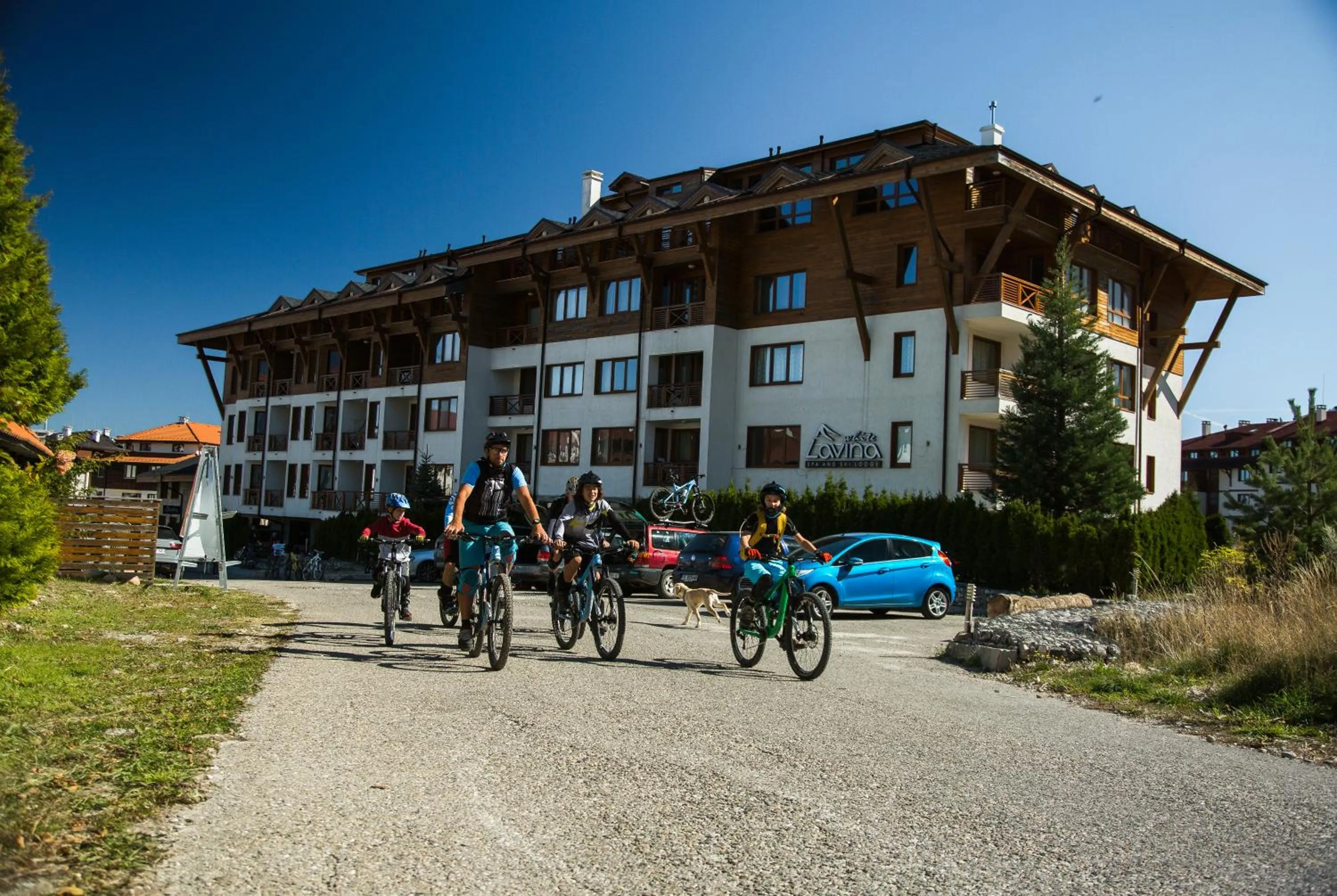 People in White Lavina - Ski, Bike, Hike