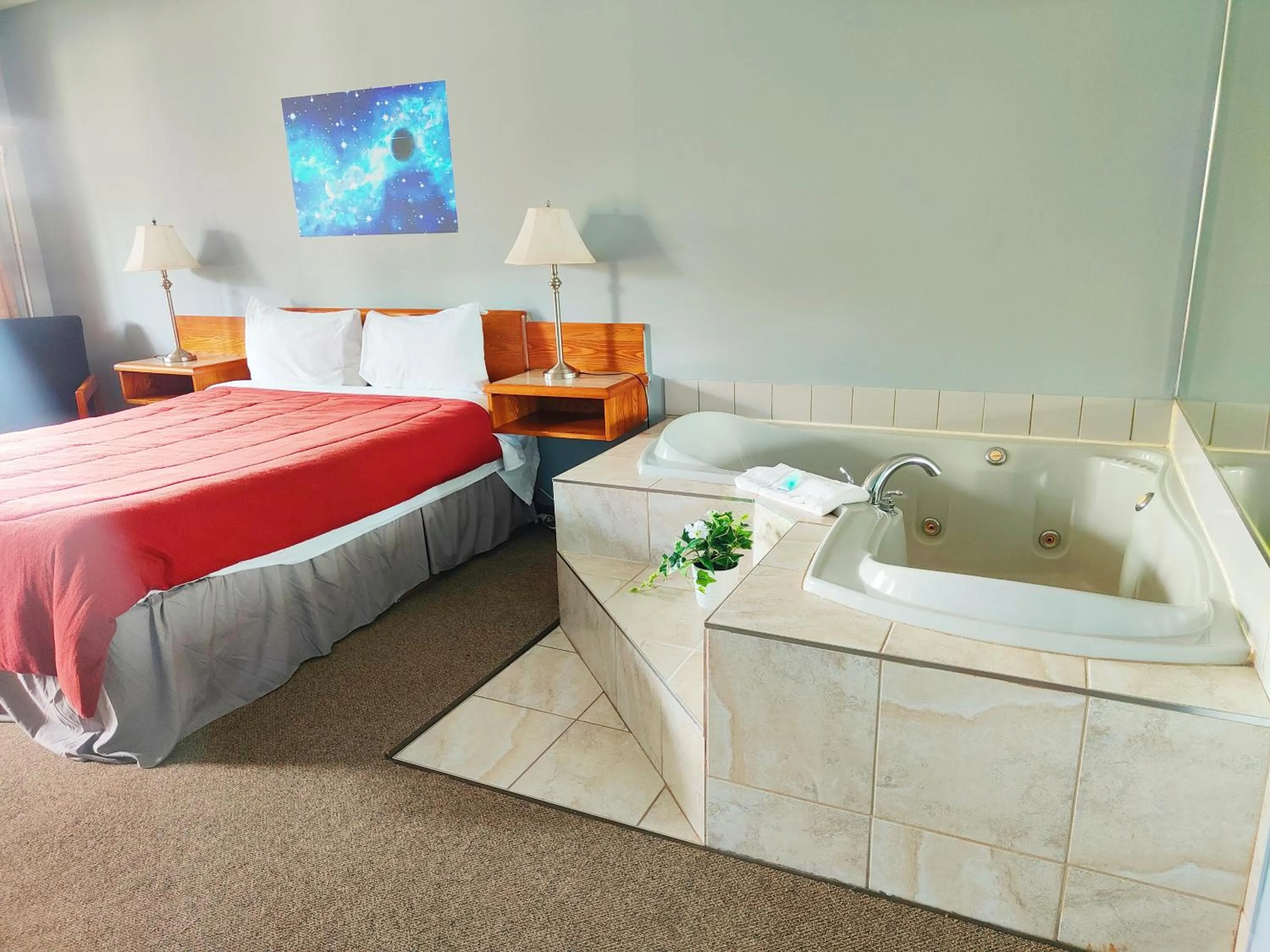 Bed in Motel Le Radisson de Val-David