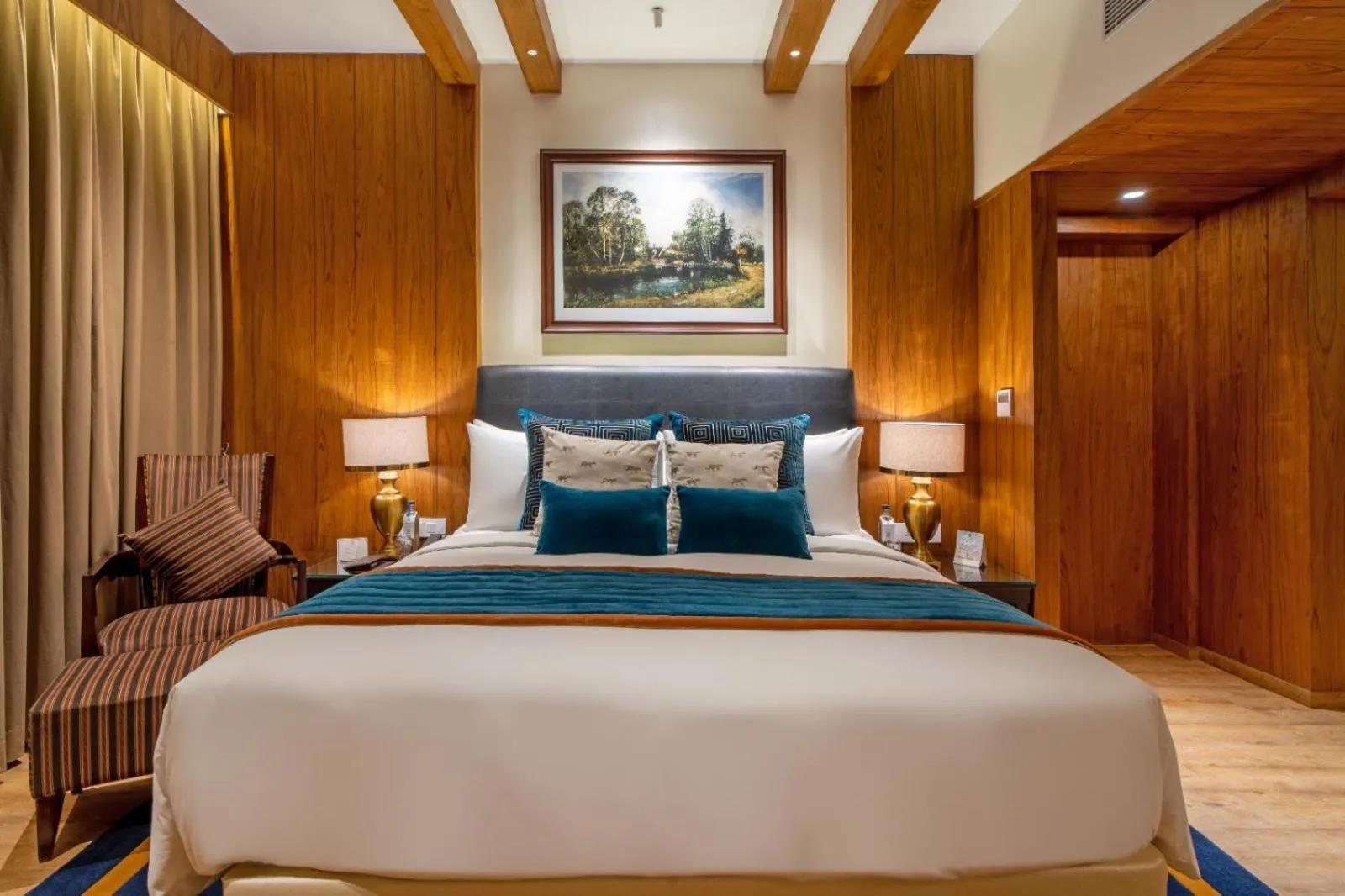 Bed in Moksha Himalaya Spa Resort