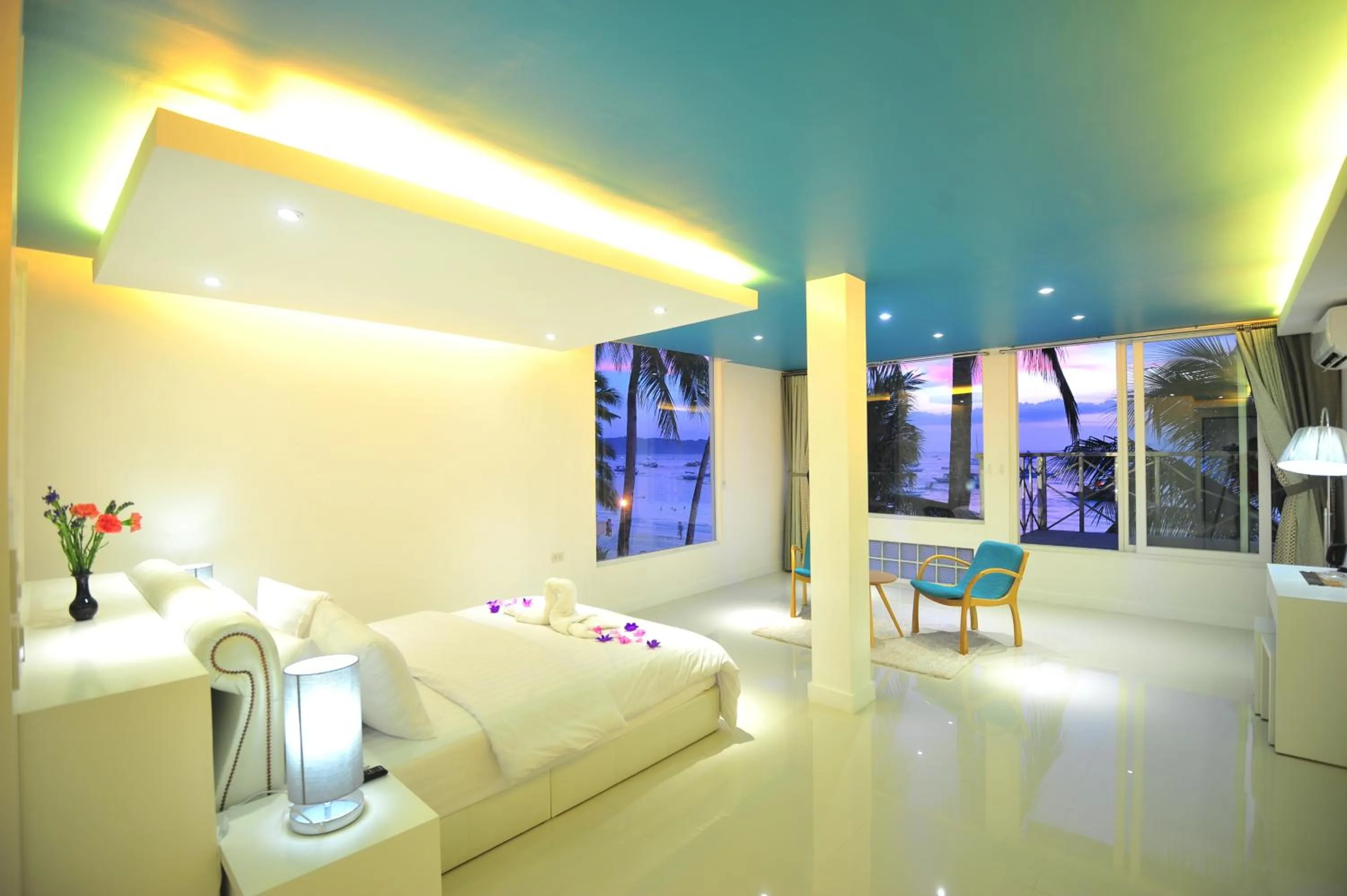 Bed in Boracay Ocean Club Beach Resort