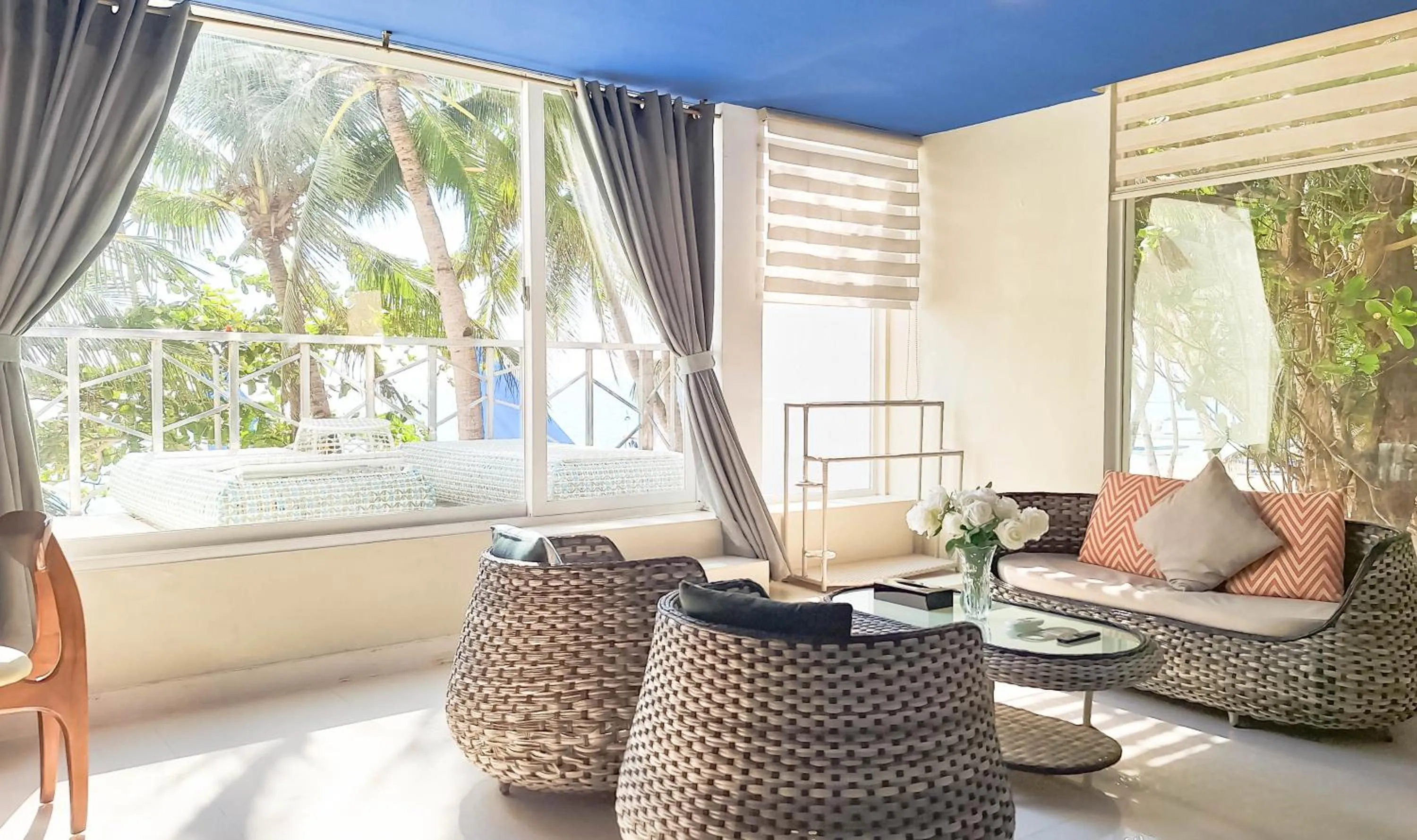 Bed in Boracay Ocean Club Beach Resort