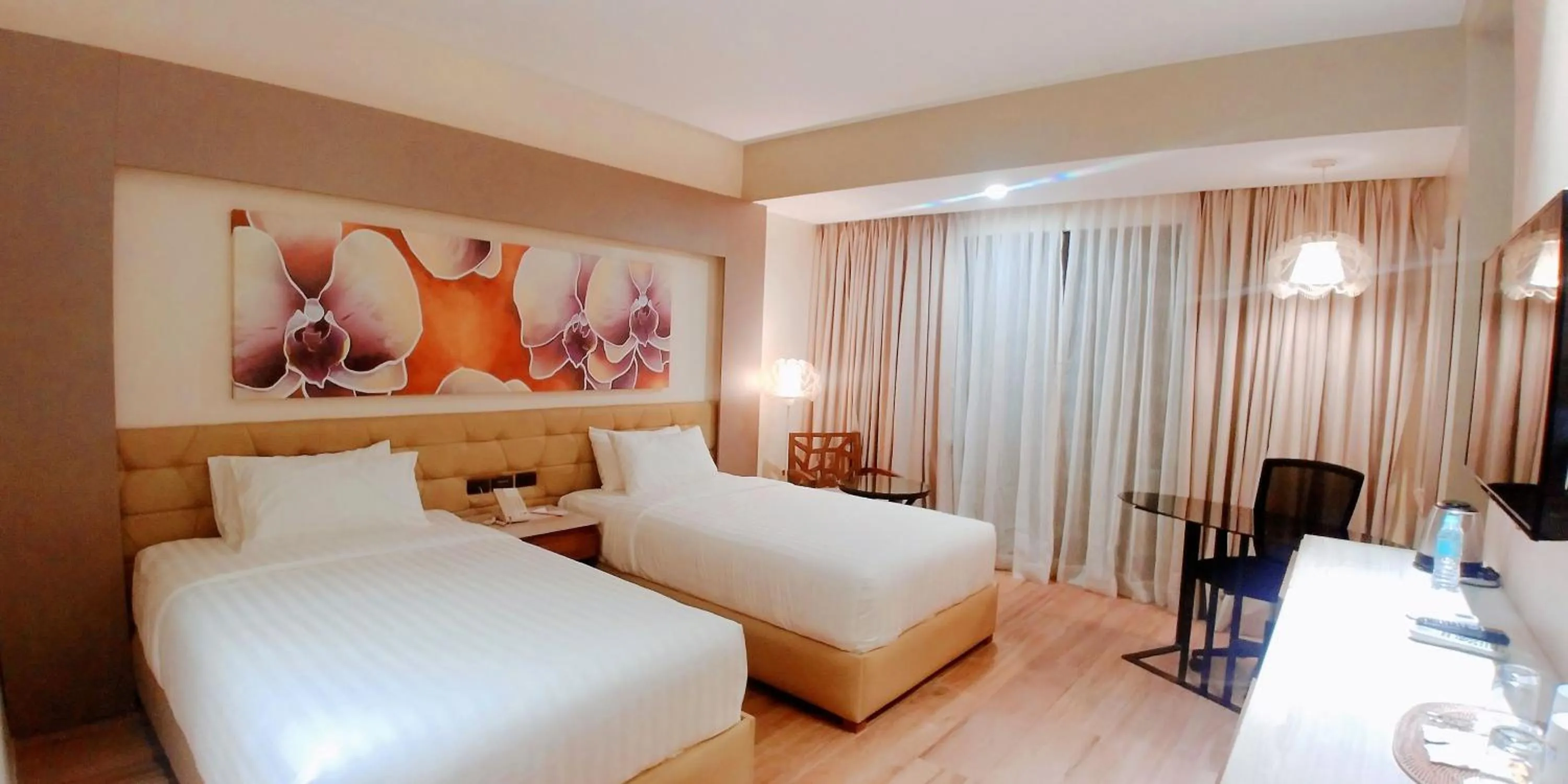 Bed in Boracay Ocean Club Beach Resort