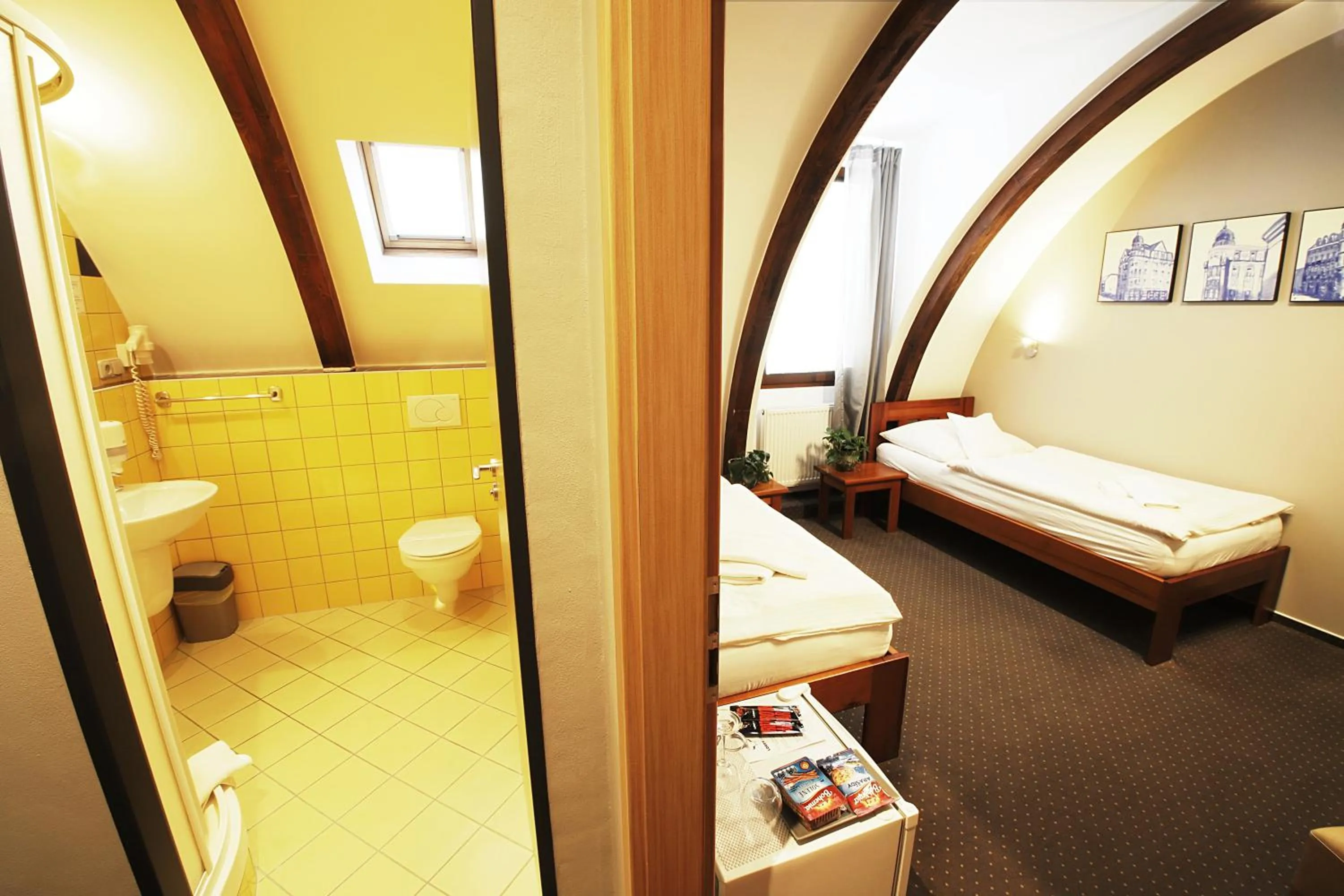 Bathroom, Bed in Apart Hotel Jablonec