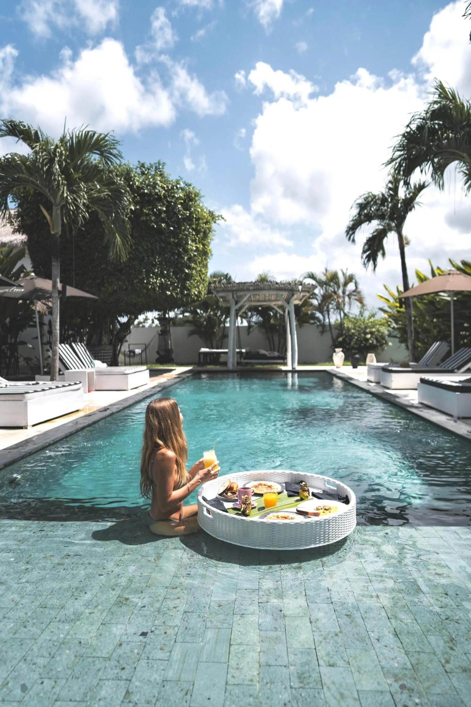 Pool view in White Palm Hotel Uluwatu Bali