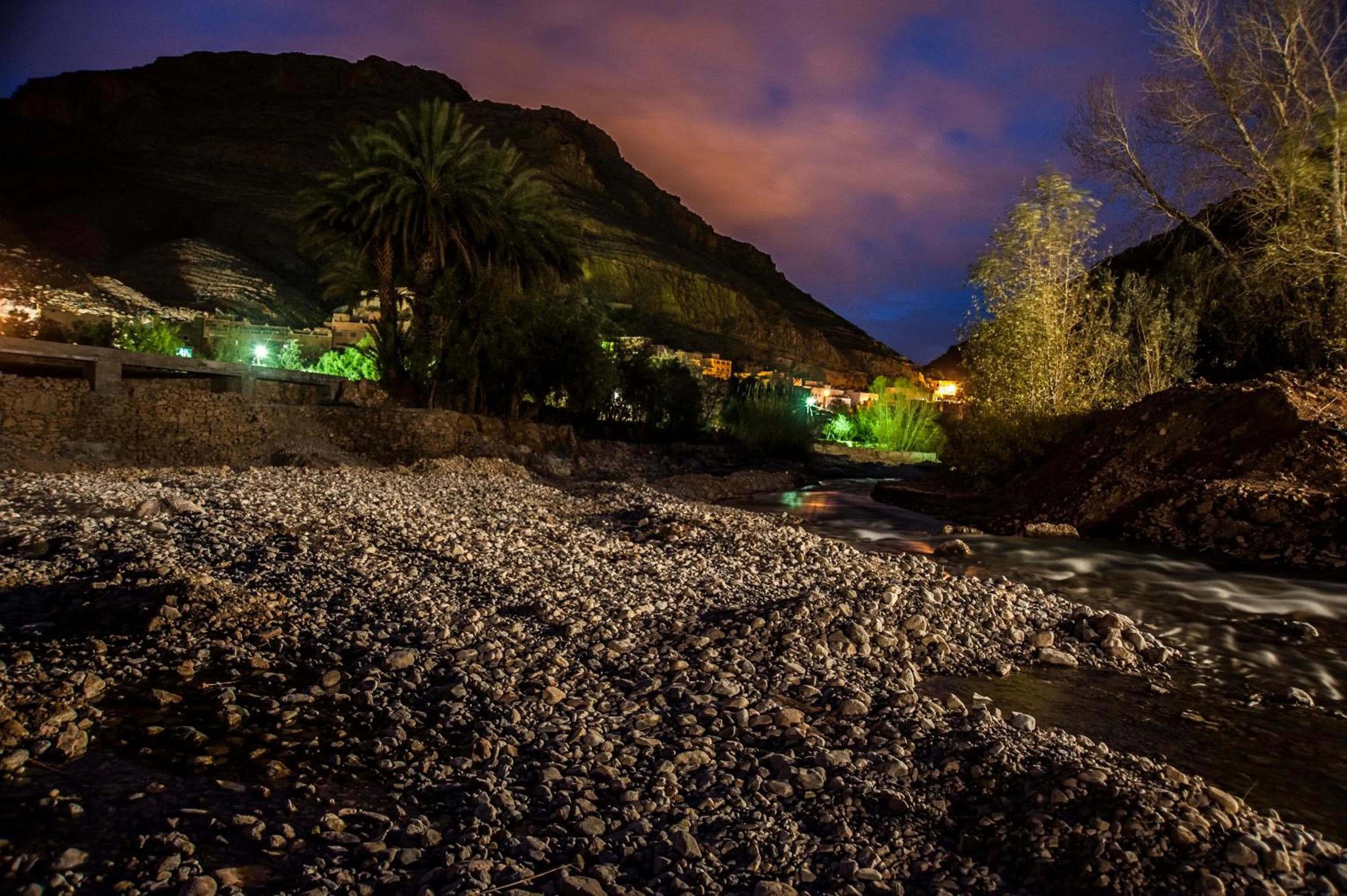 Night in Les Jardins De Todgha gorges de todra tinghir