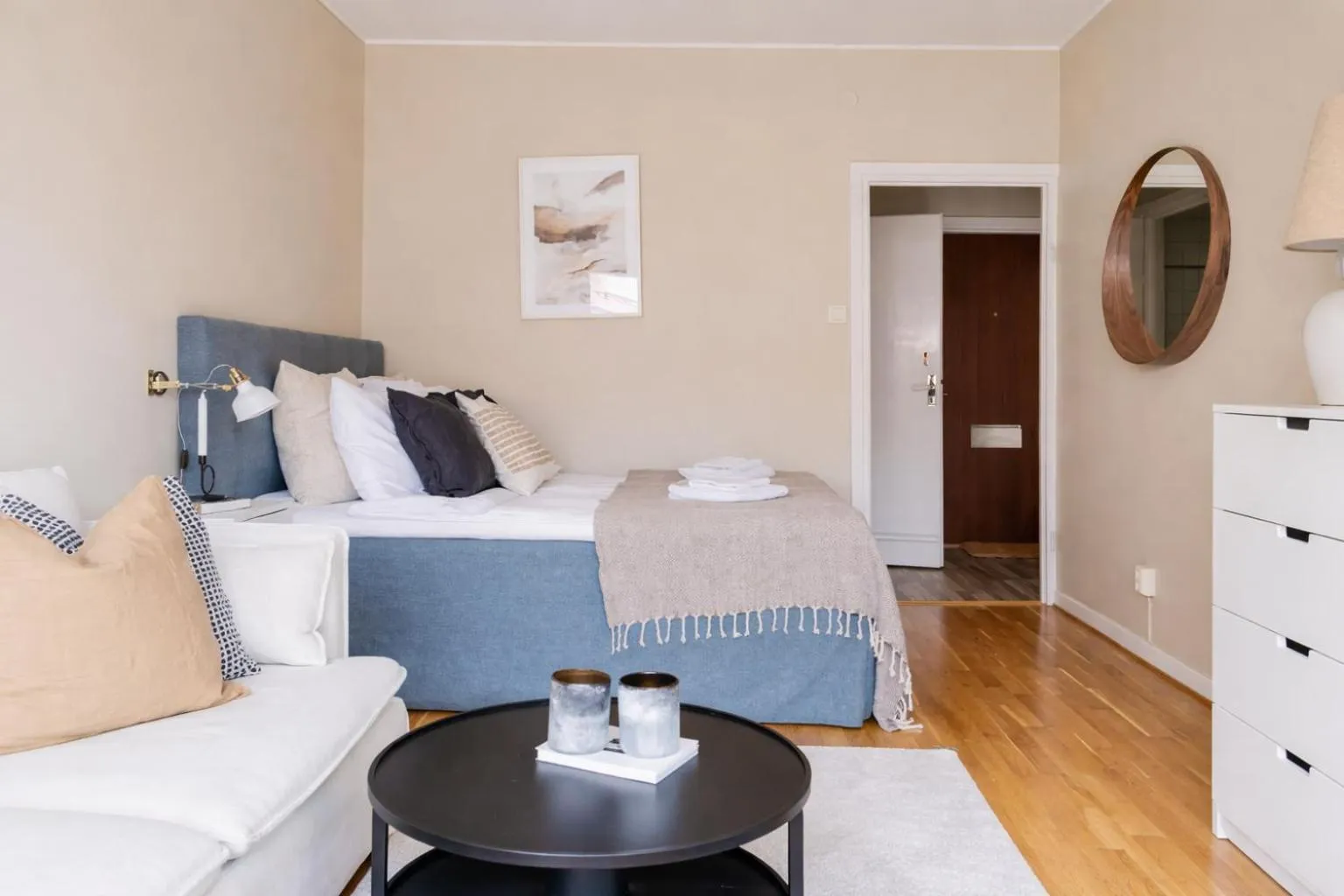 Bed in Hotel Tre Små Rum