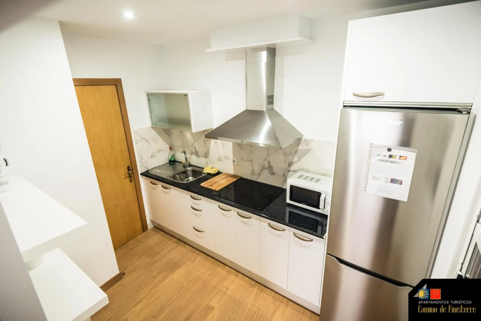 Communal kitchen in Camino de Finisterre