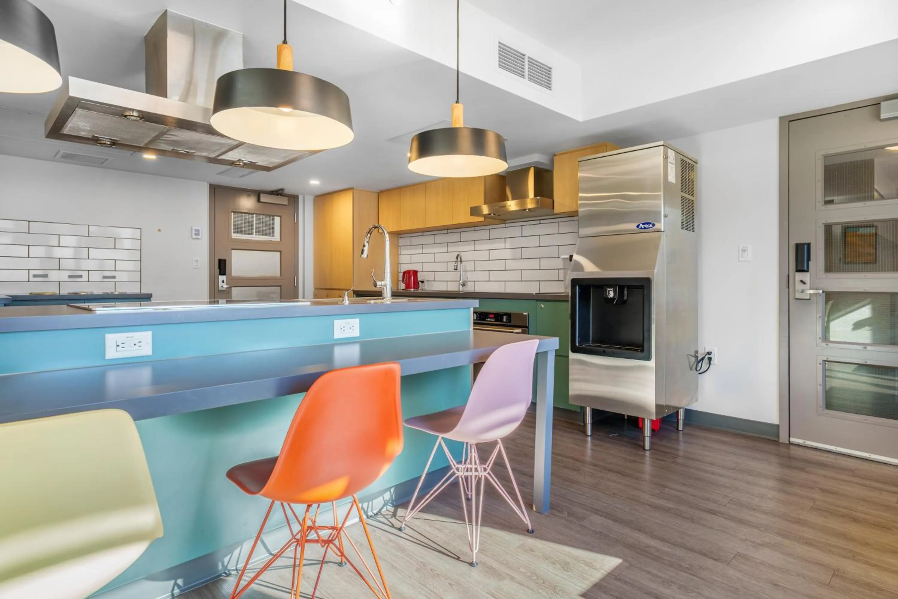 Communal kitchen in YWCA Hotel Vancouver