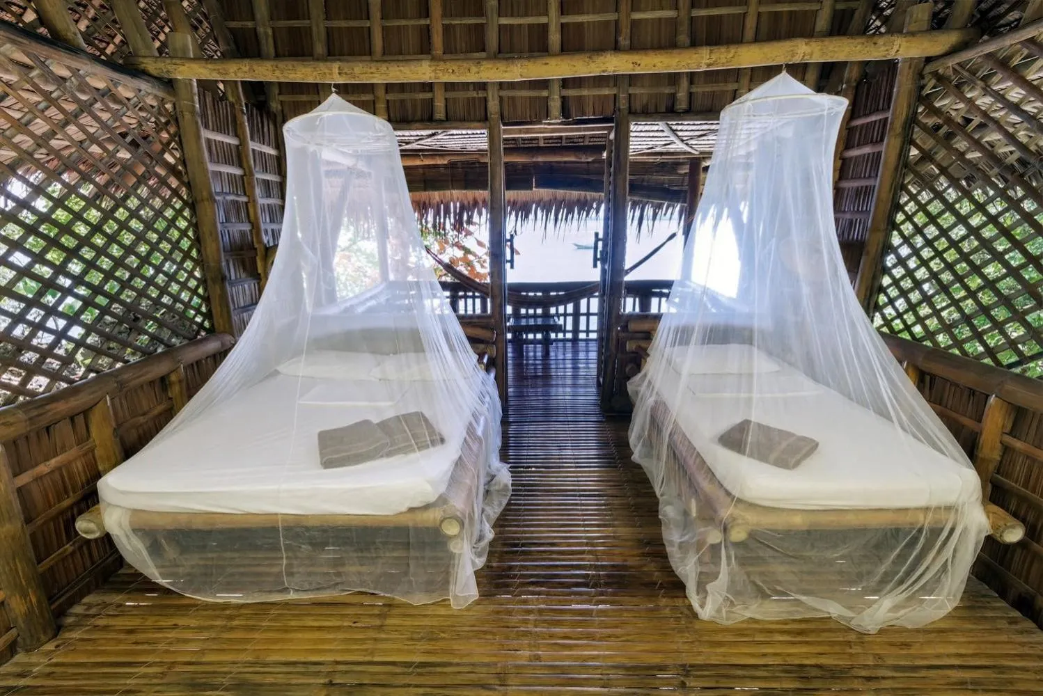 Bed in Kookoo's nest eco-lodge