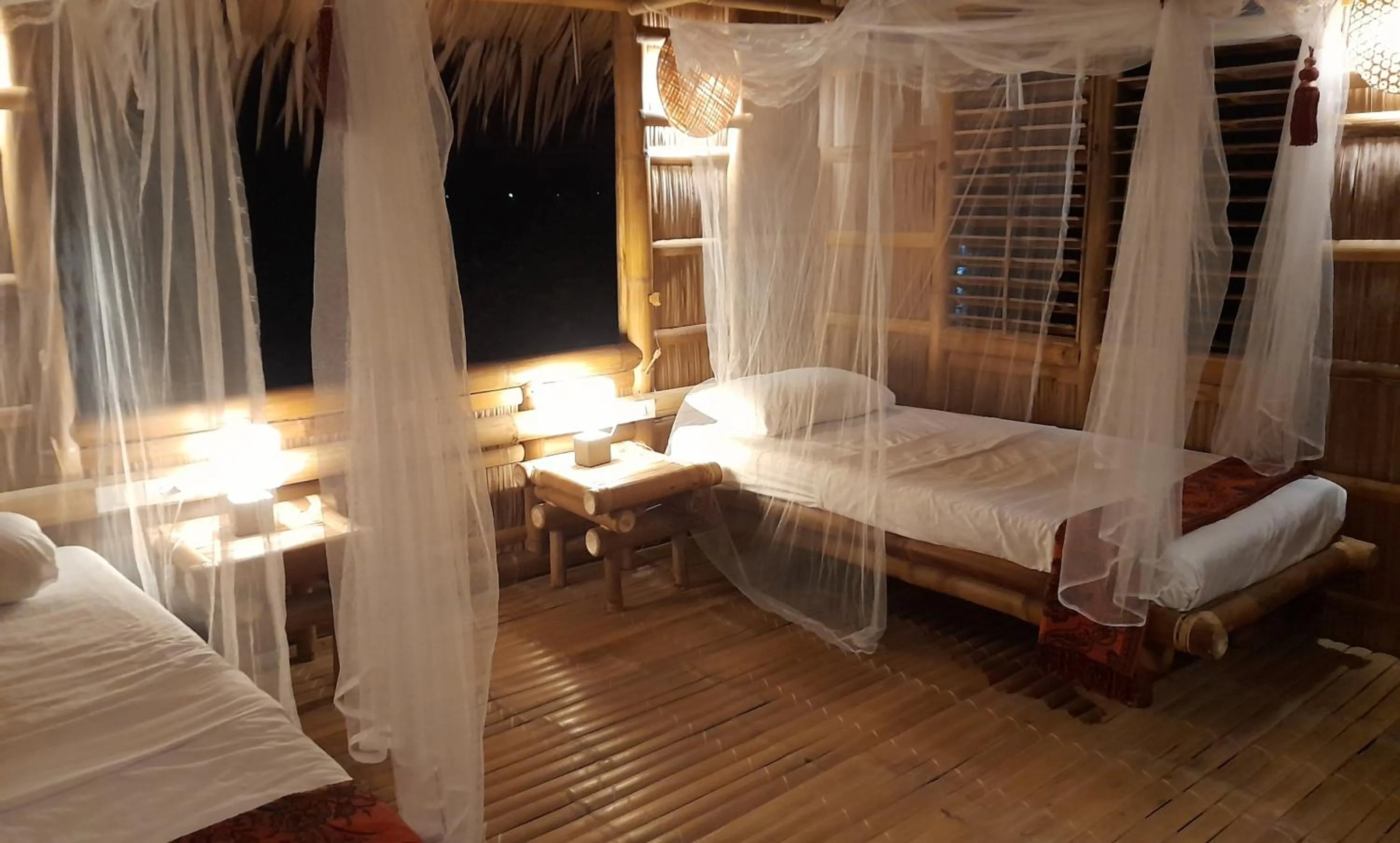 Bed in Kookoo's nest eco-lodge