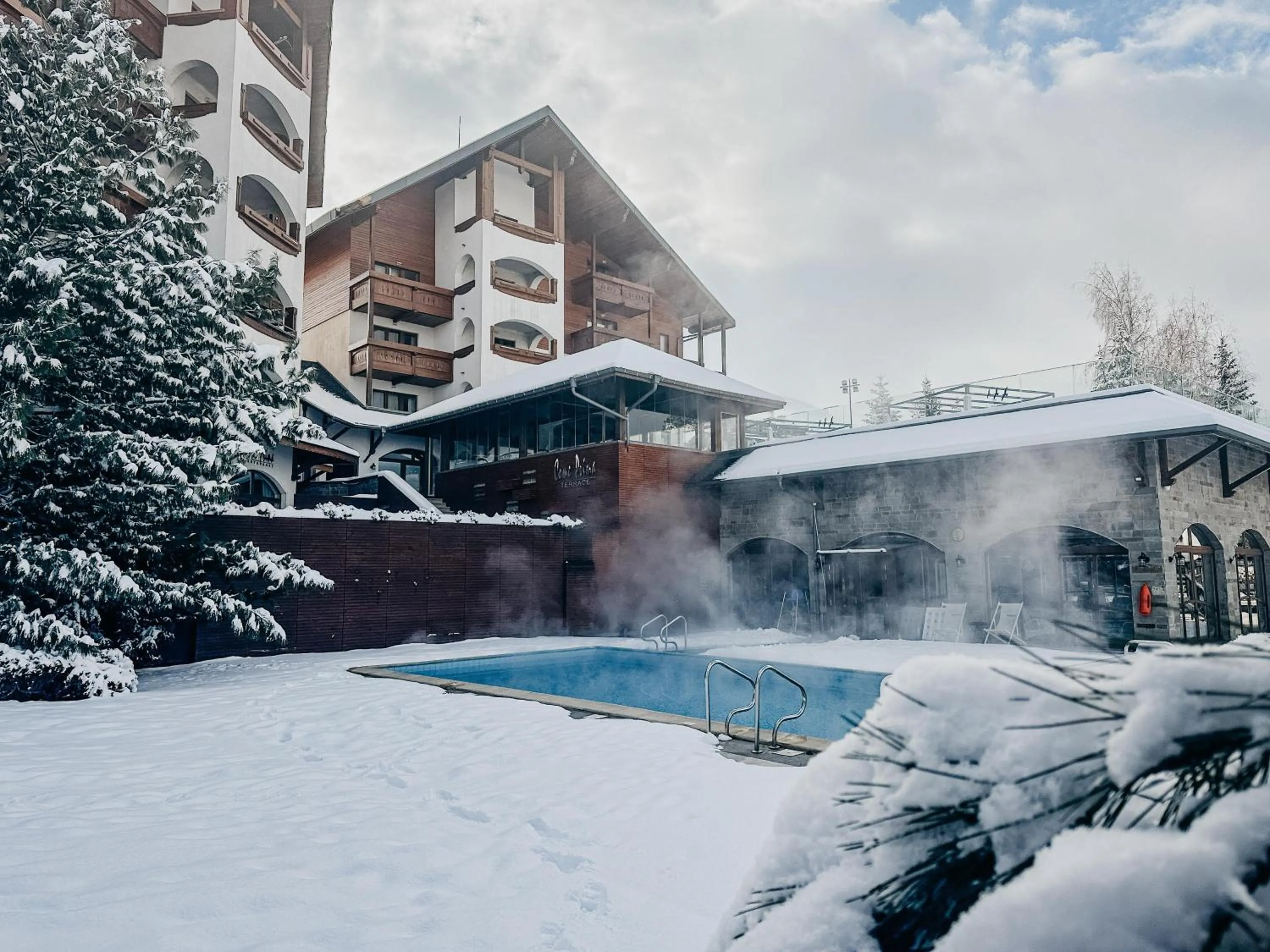Inner courtyard view in Kempinski Hotel Grand Arena Bansko