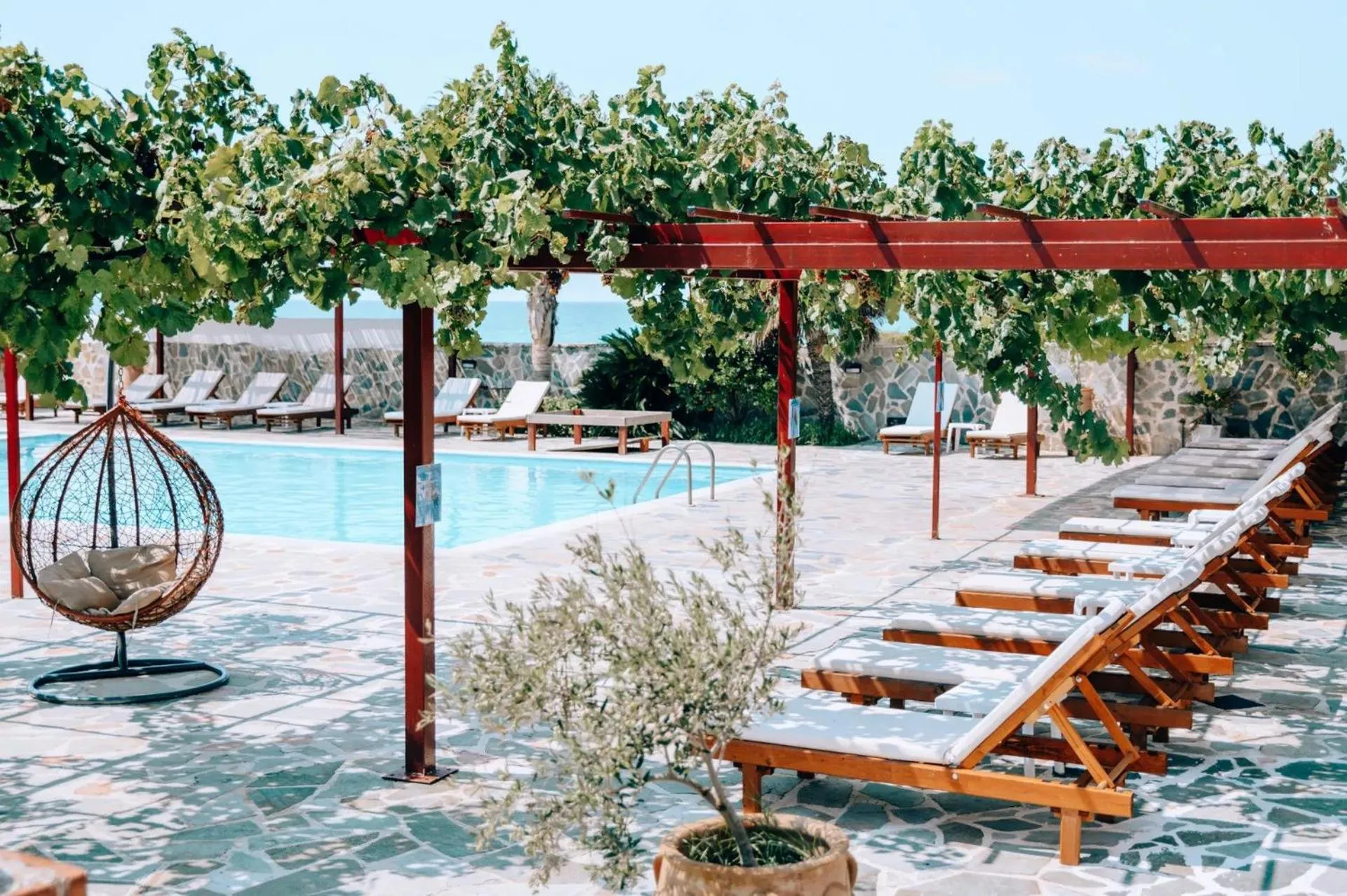 Pool view in Poseidon Beach Hotel