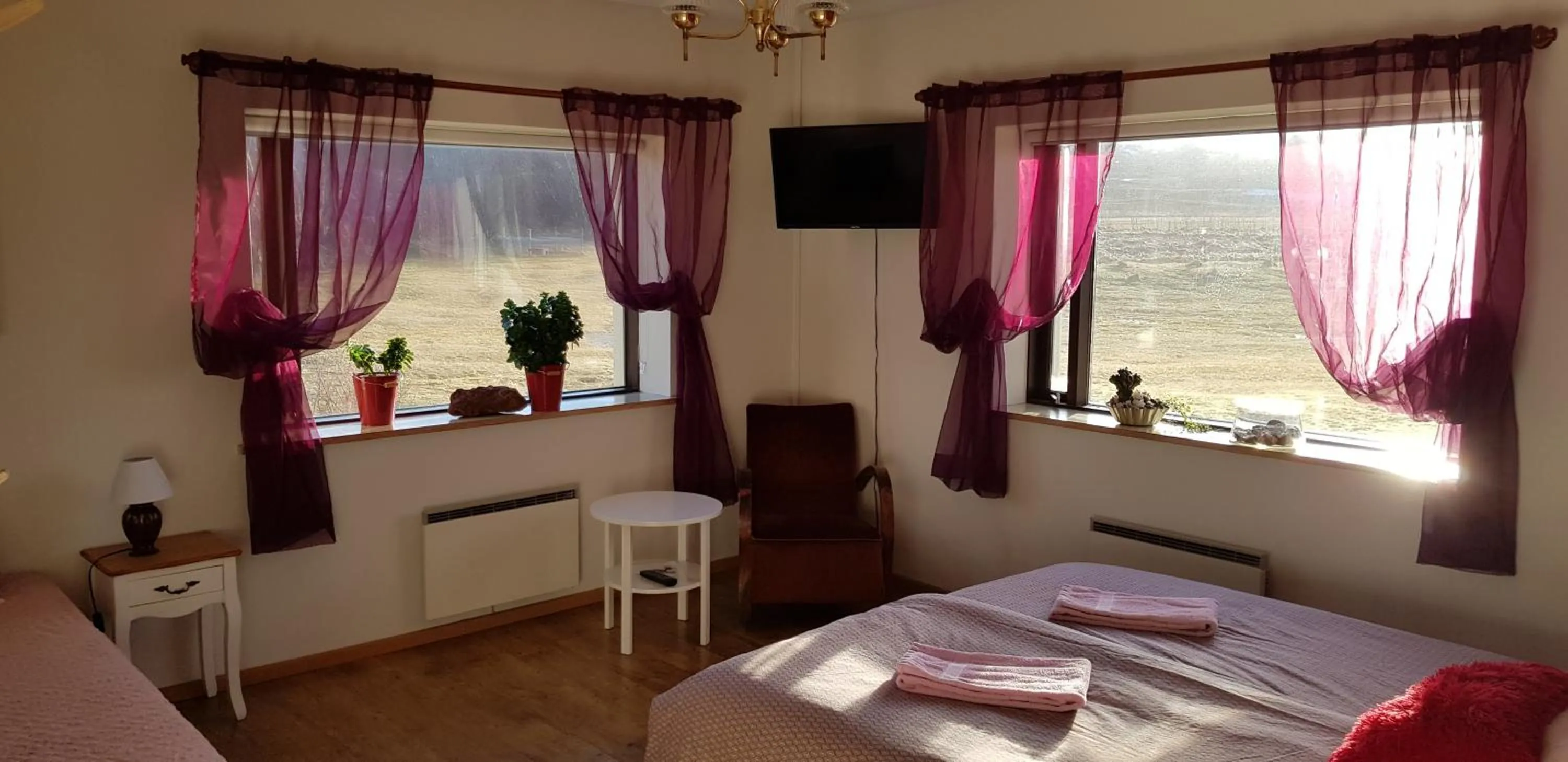 Bedroom, Bed in Mjóanes accommodation