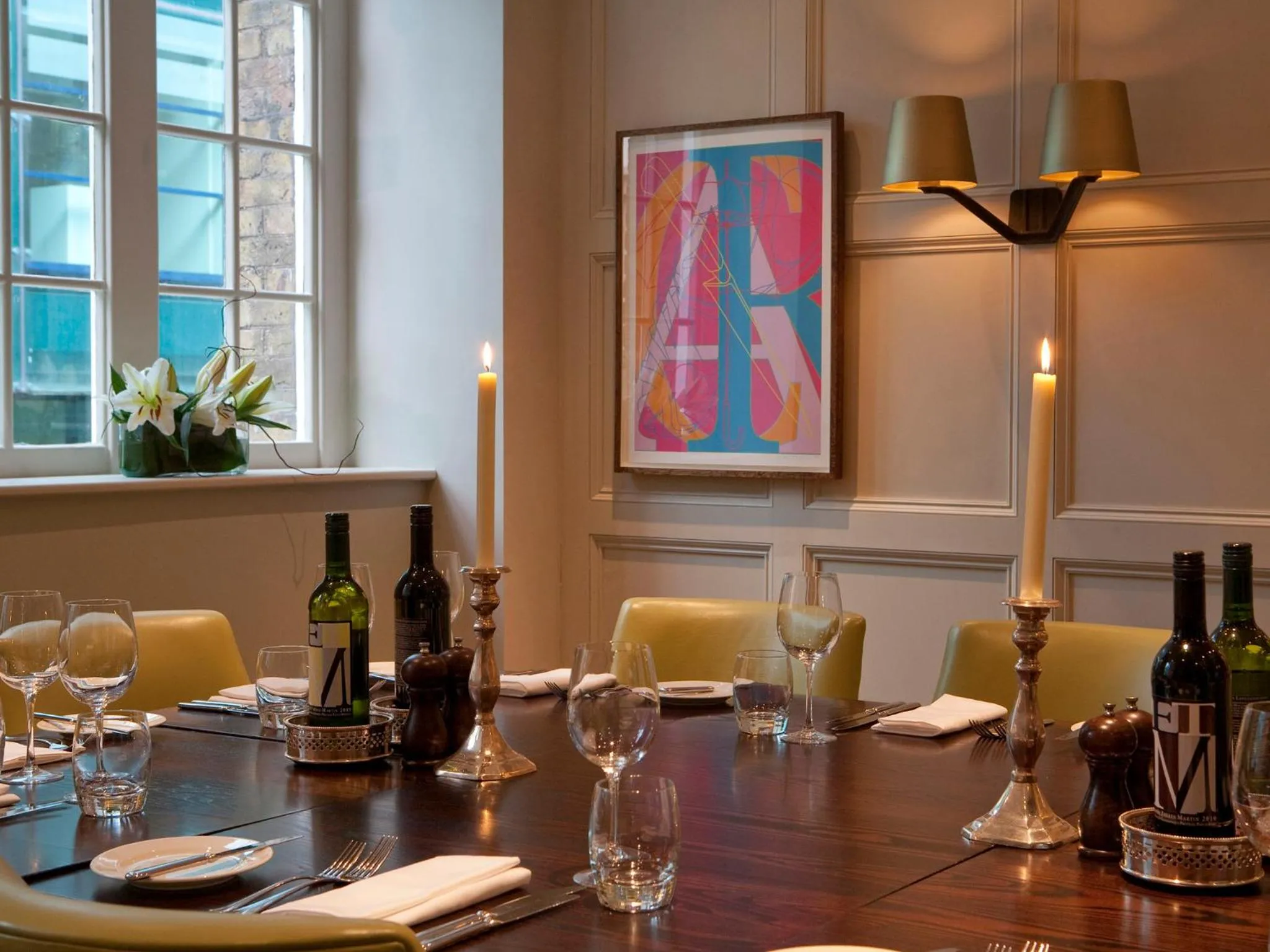 Dining area in The Barbican Rooms