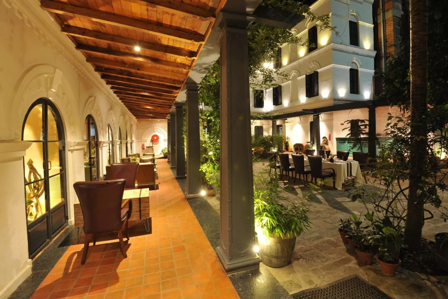 Patio in Nepali Ghar Hotel