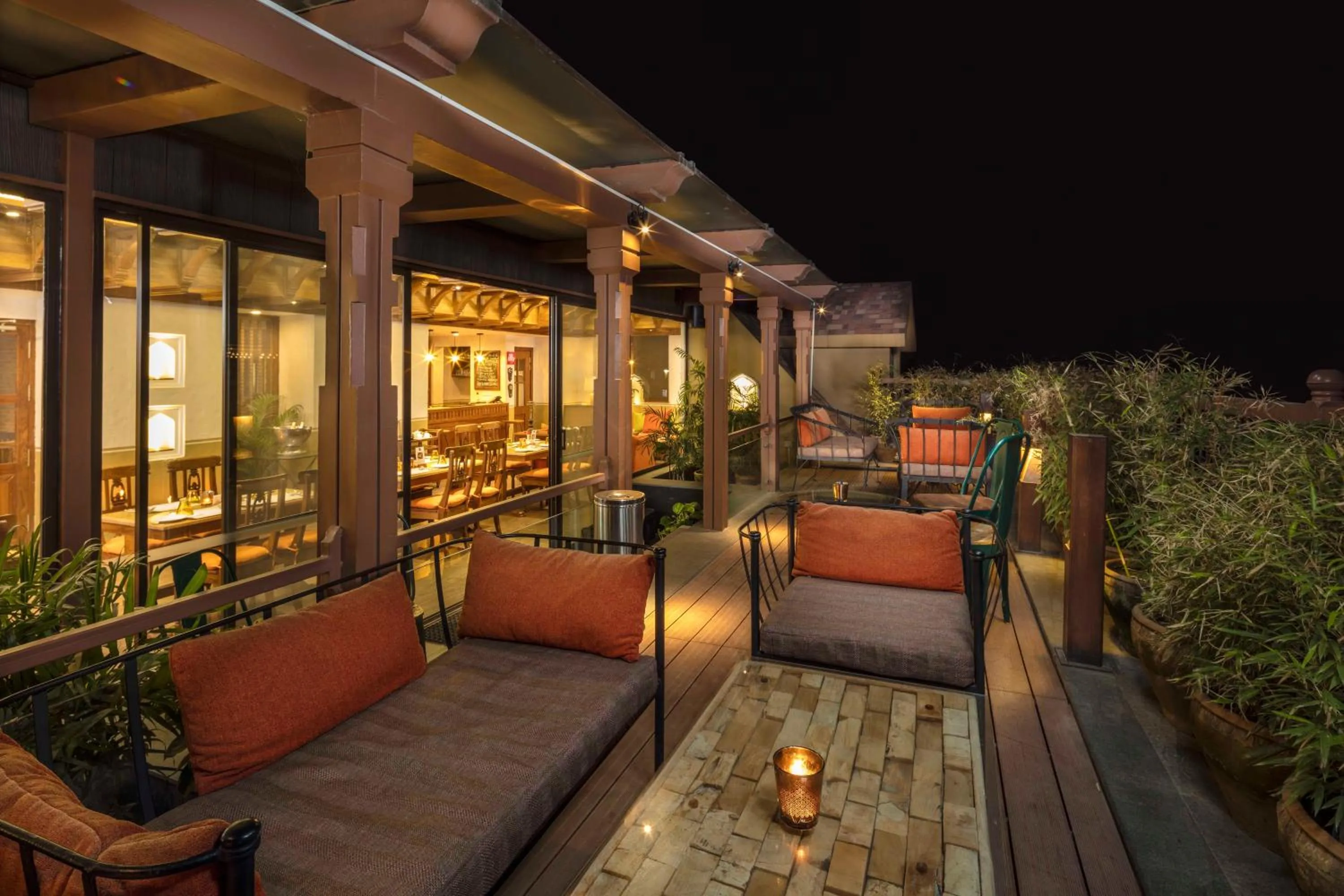 Patio in Nepali Ghar Hotel