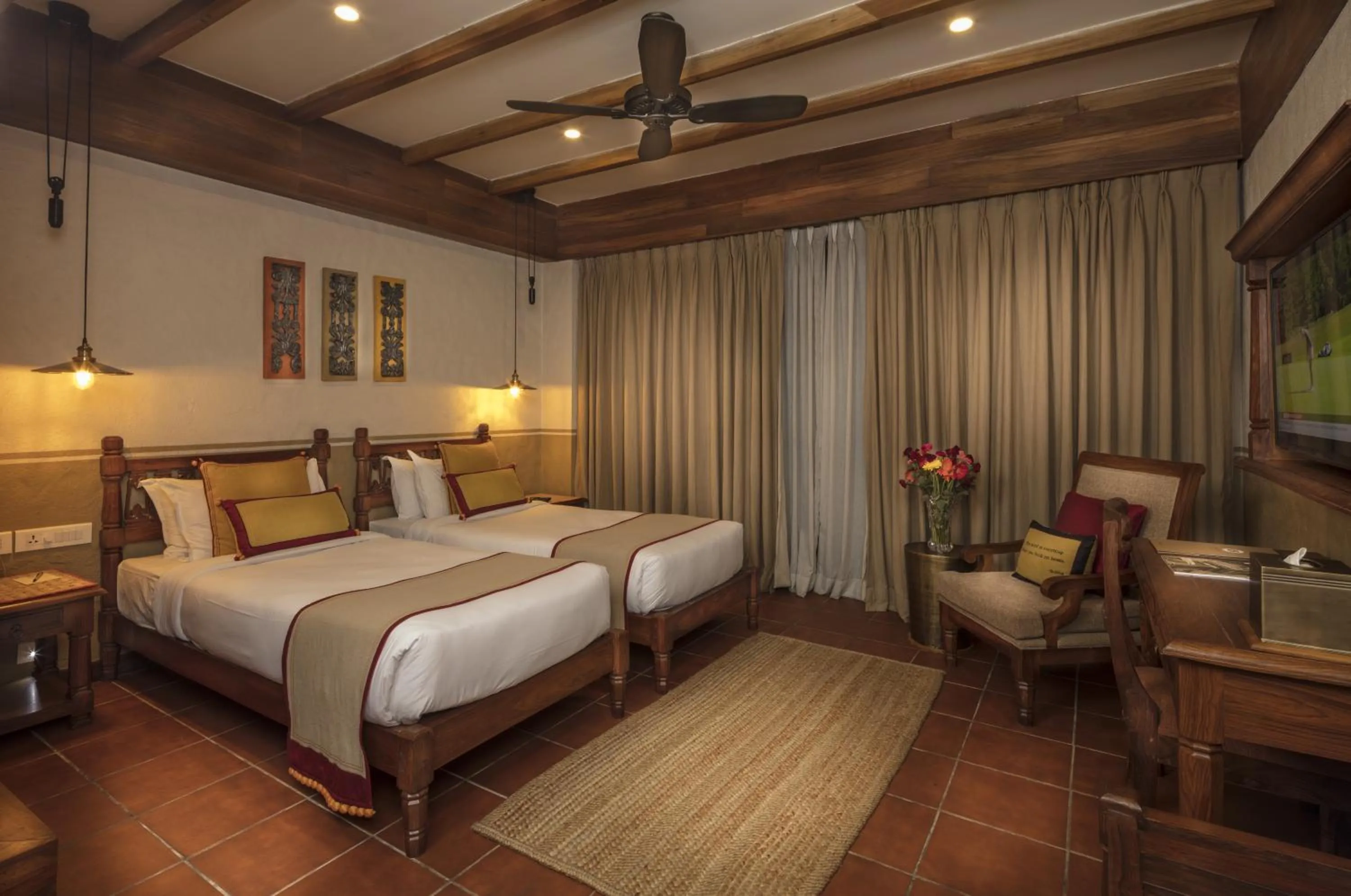 Bed in Nepali Ghar Hotel